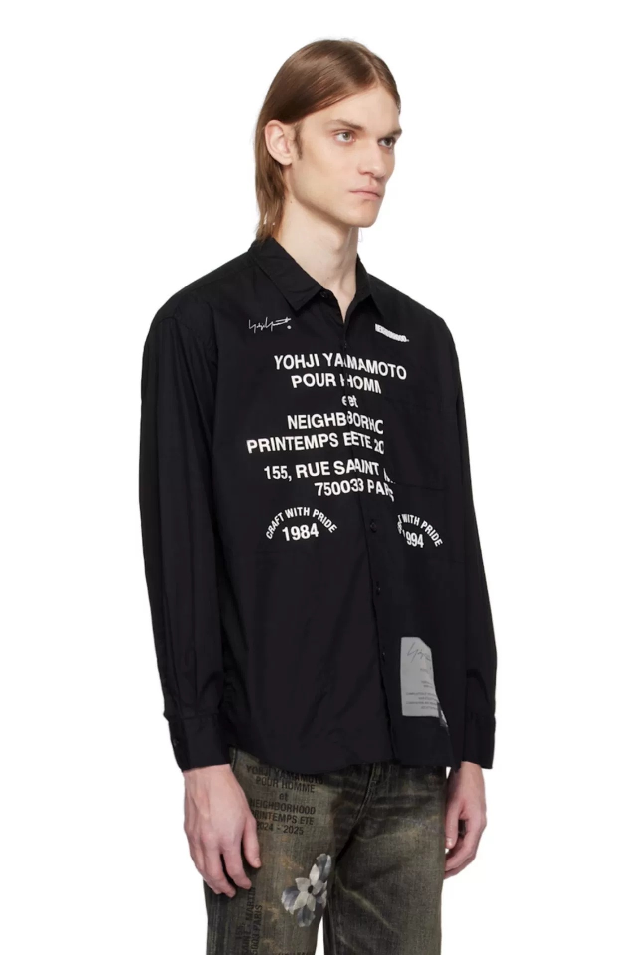 Yohji Yamamoto x Neighborhood Black Shirt — label