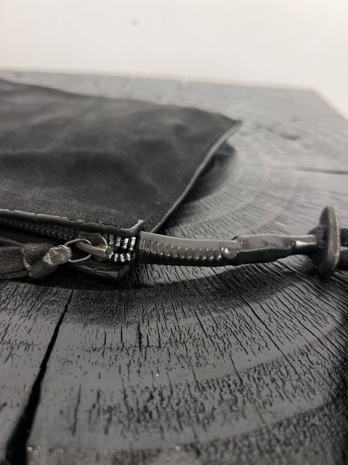 Boris Bidjan Saberi Suede Handbag — back