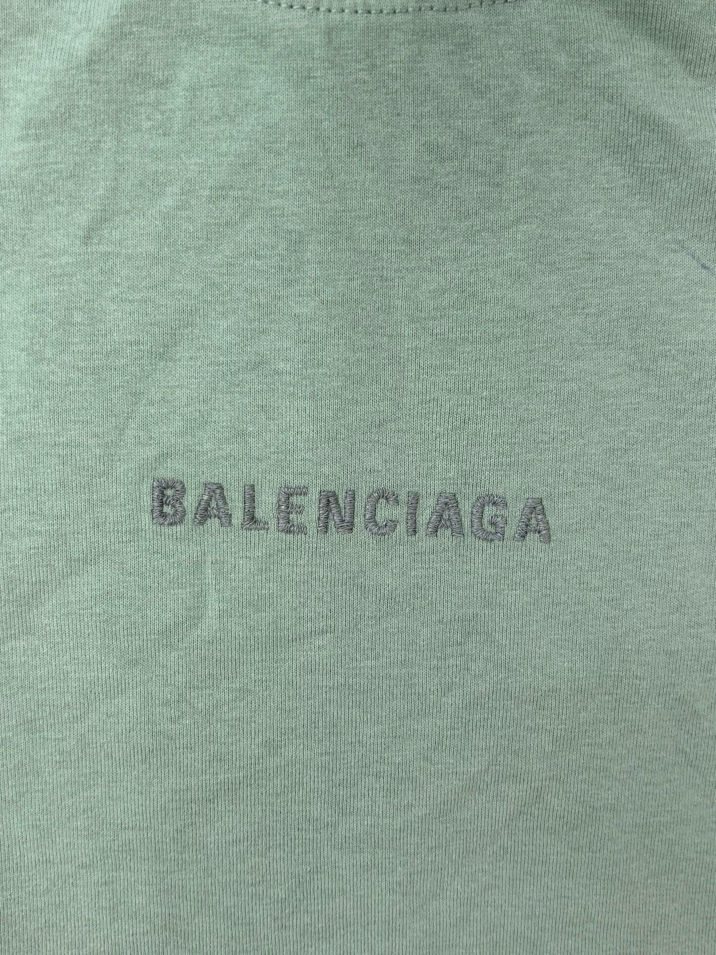 Balenciaga 25SS Mint Green Logo T-shirt — detail