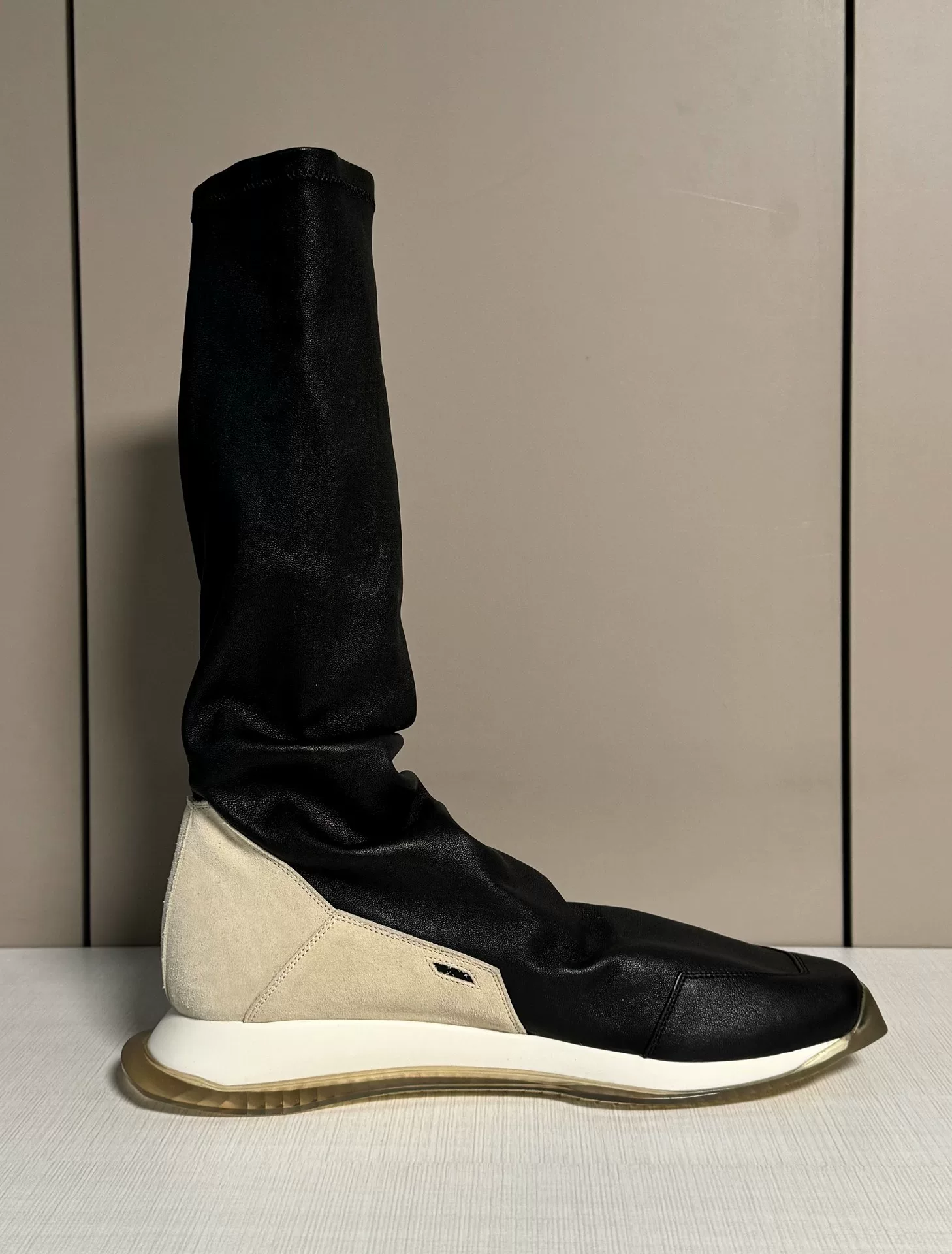 Rick Owens Oblique Runner Stretch Sock Tank Boots — back