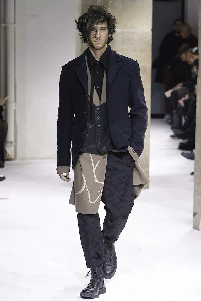 Yohji Yamamoto 17AW Brown Long Jacket — label