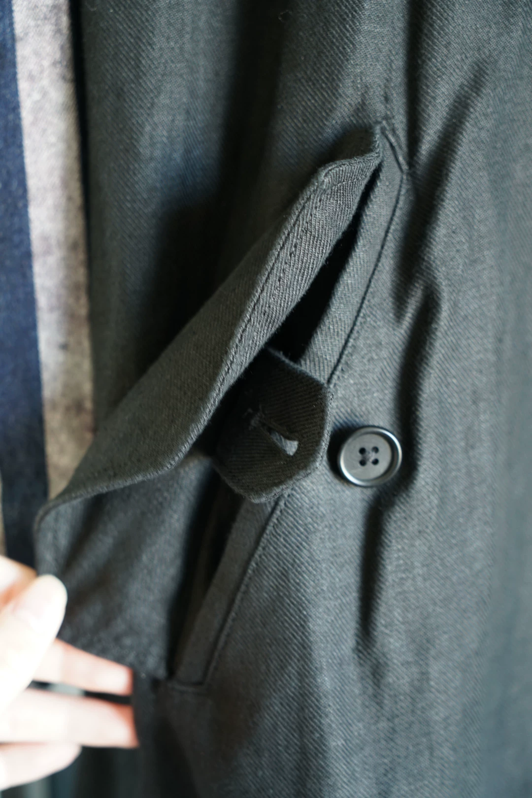Yohji Yamamoto 18SS Striped Sleeve Linen Coat — back