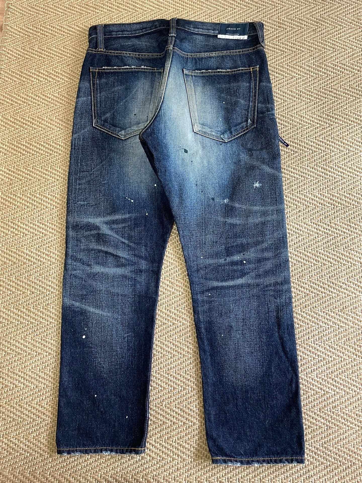 Fragment Lightning Distressed Splatter Cropped Jeans — front