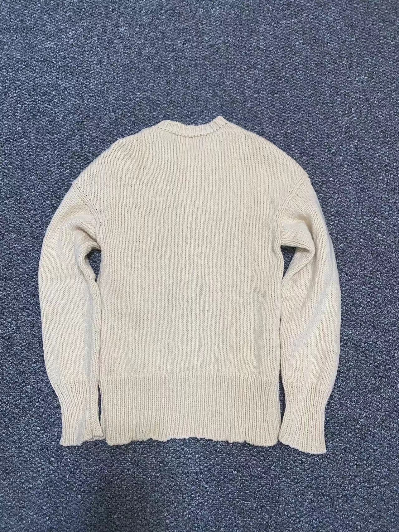 visvim letterman cream knit sweater — front