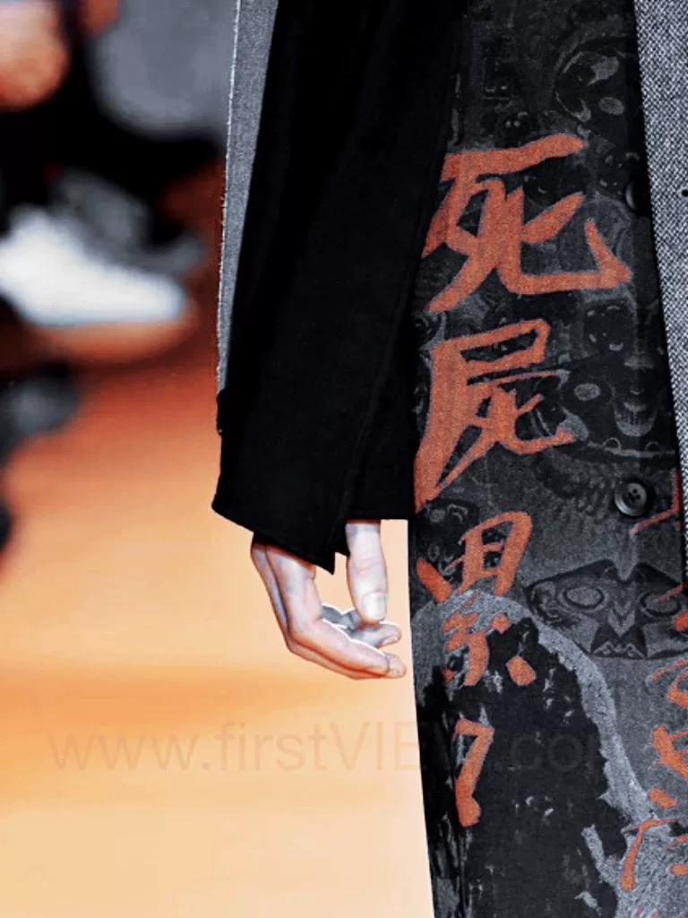Yohji Yamamoto 18AW Mesh Panel Top — detail