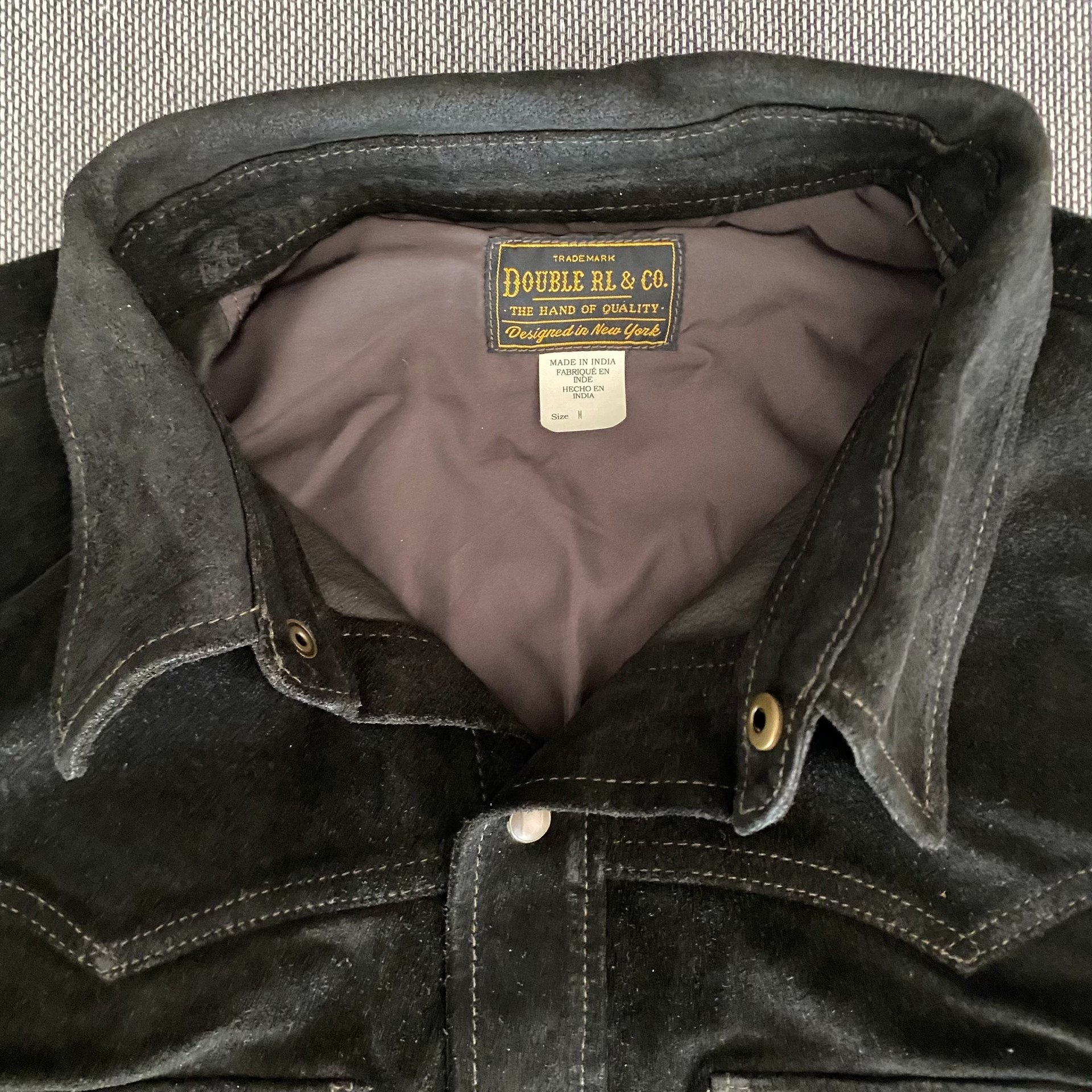 Ralph Lauren RRL Western Leather Shirt — detail