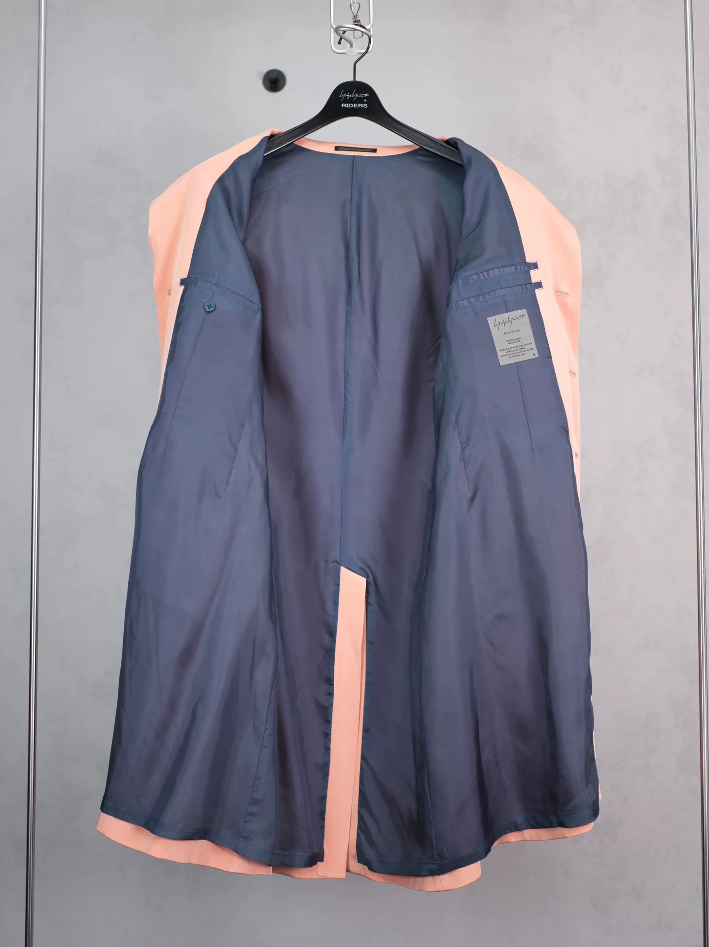 Yohji Yamamoto 10AW Light Pink Silk Coat — back