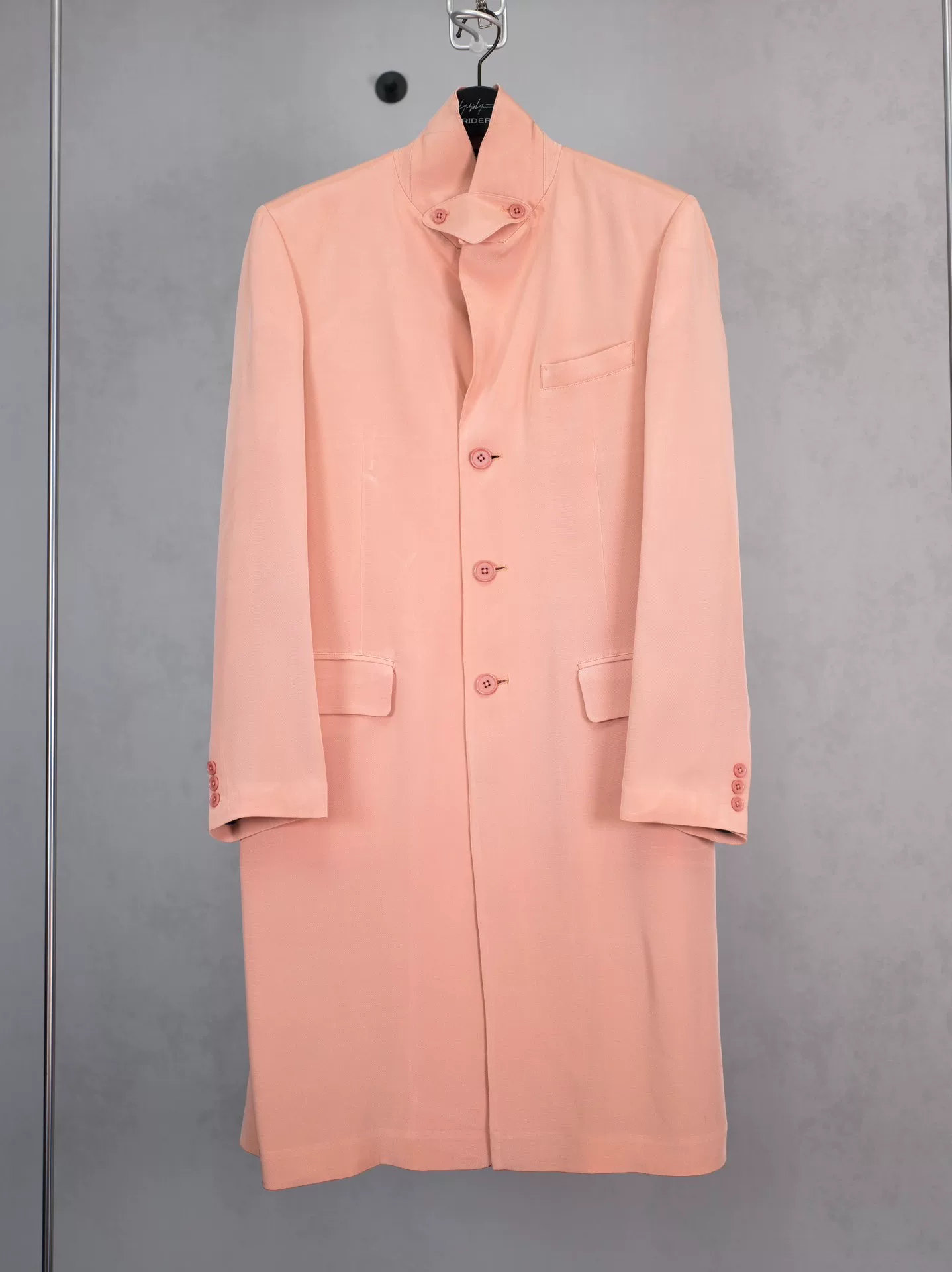 Yohji Yamamoto 10AW Light Pink Silk Coat — front