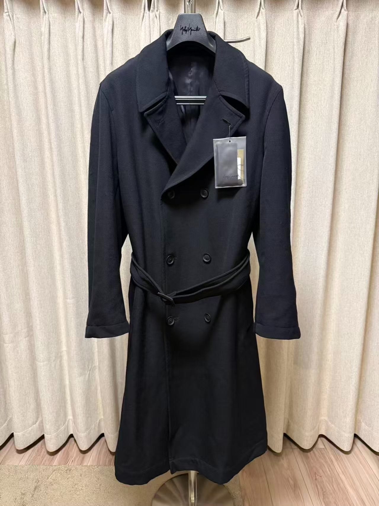 Yohji Yamamoto Black Long Wool Coat