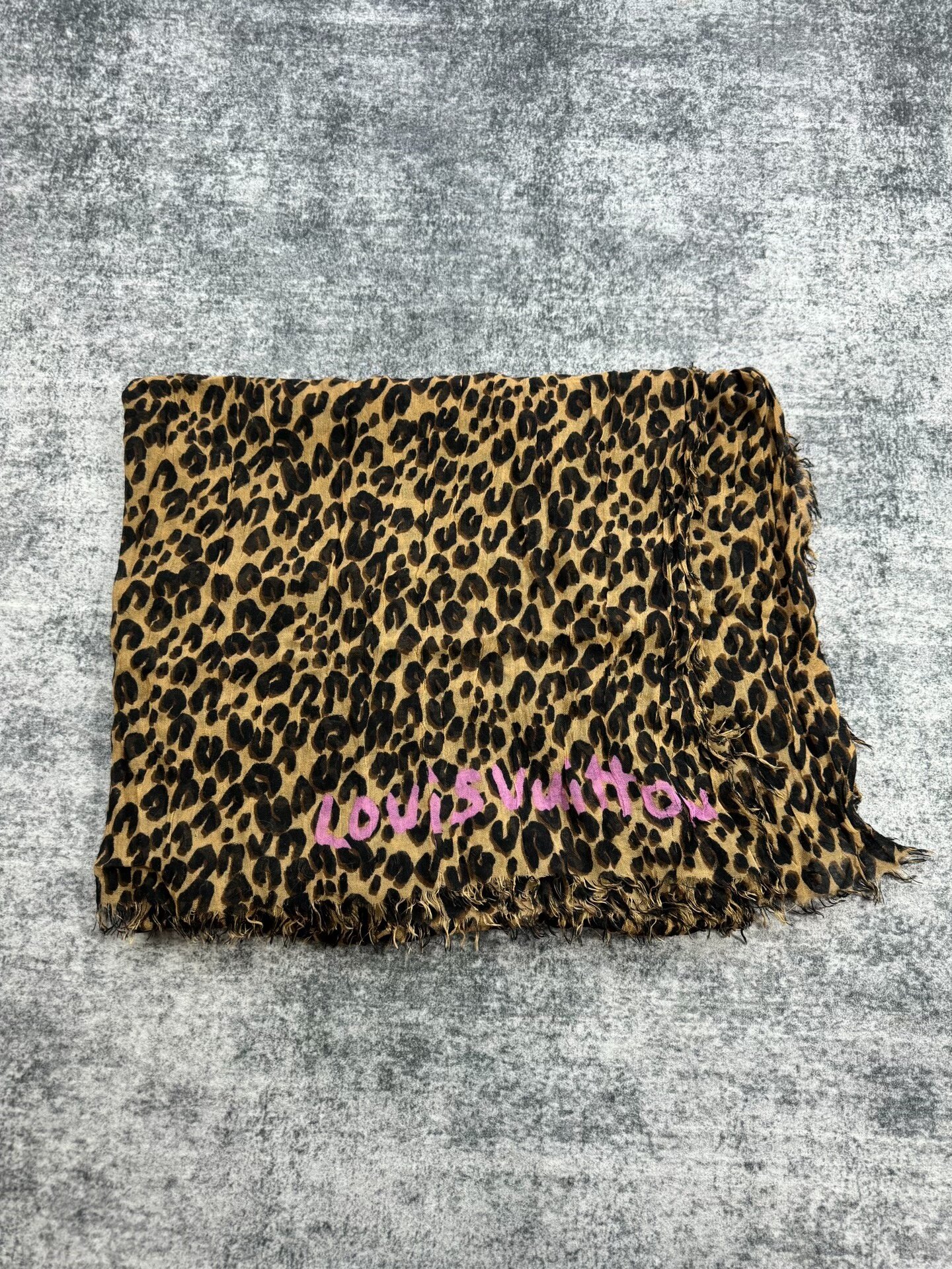 Louis Vuitton Leopard Oversized Shawl Scarf