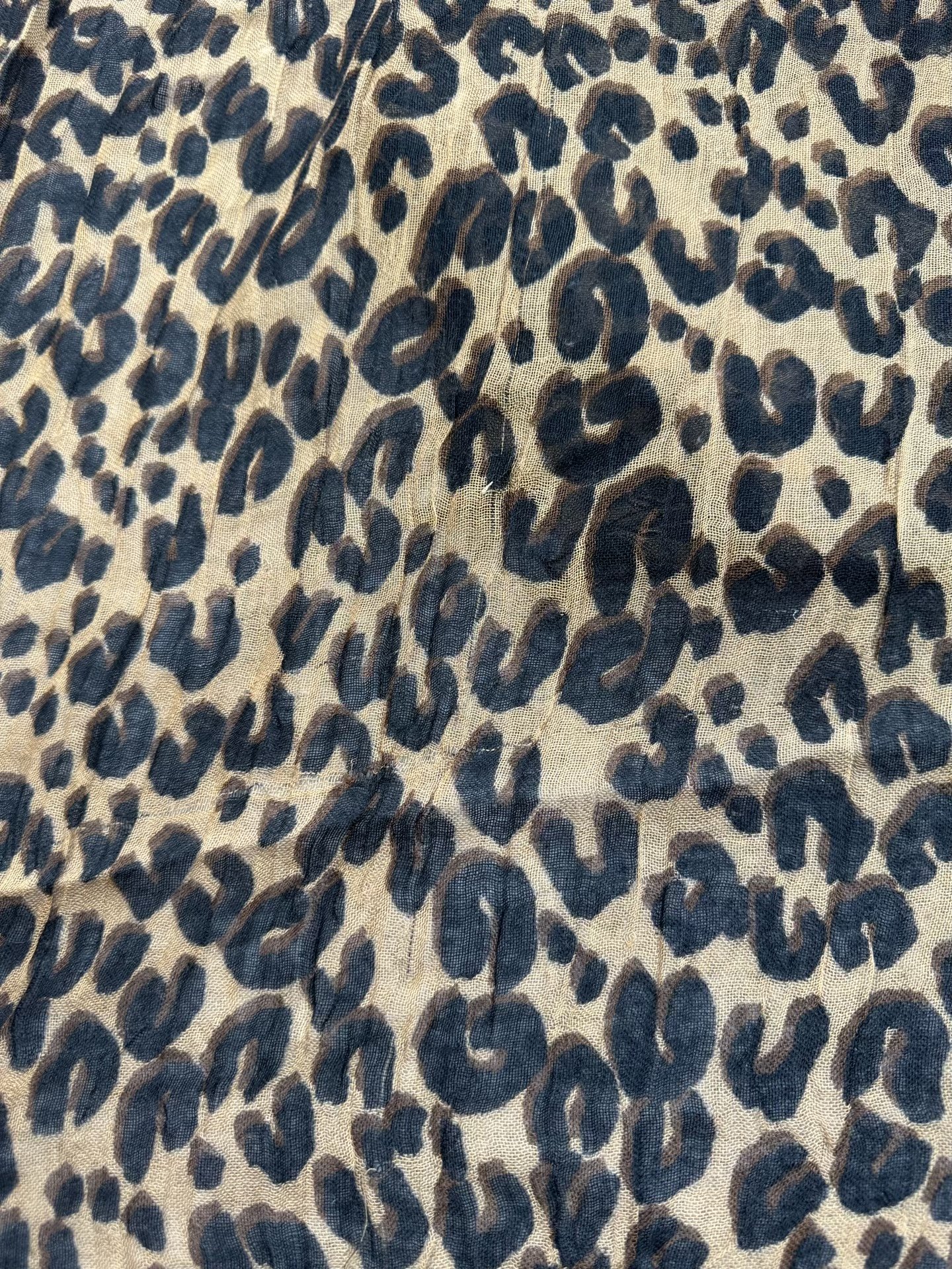 Louis Vuitton Leopard Oversized Shawl Scarf — label