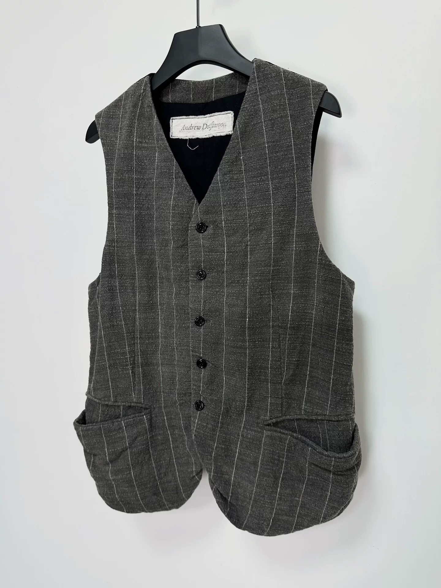 Andrew Driftwood Silk Wool Vintage Cotton Vest — back
