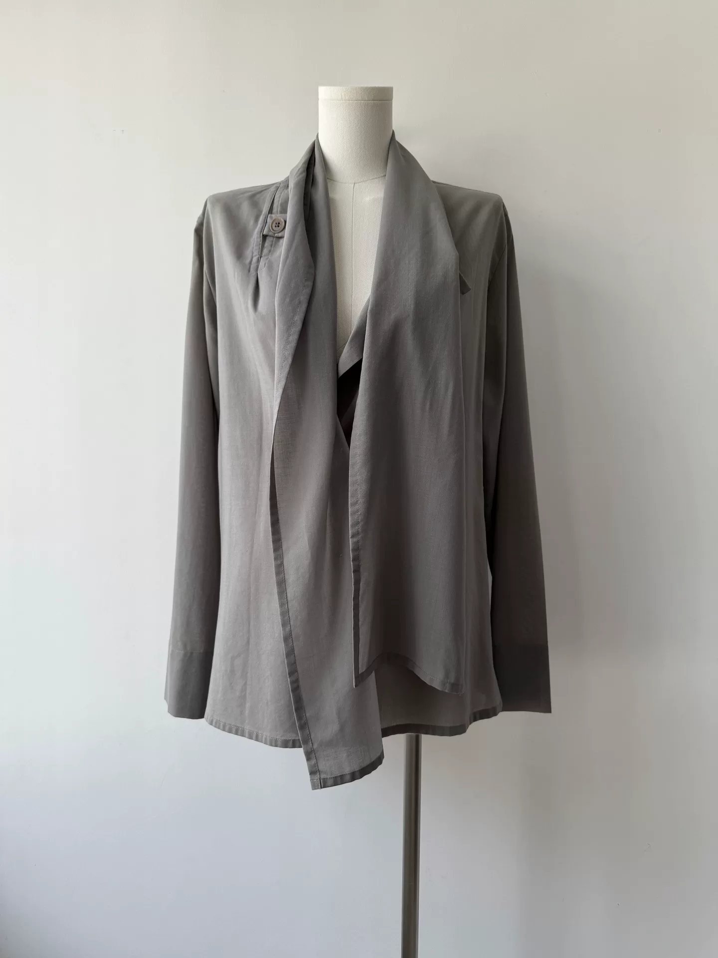 Yohji Yamamoto Cold Gray Multi-Way Collar Shirt — back