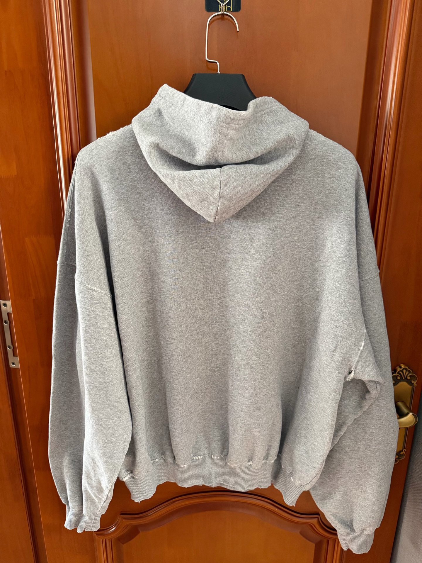 Balenciaga Gray English Logo Hoodie — front