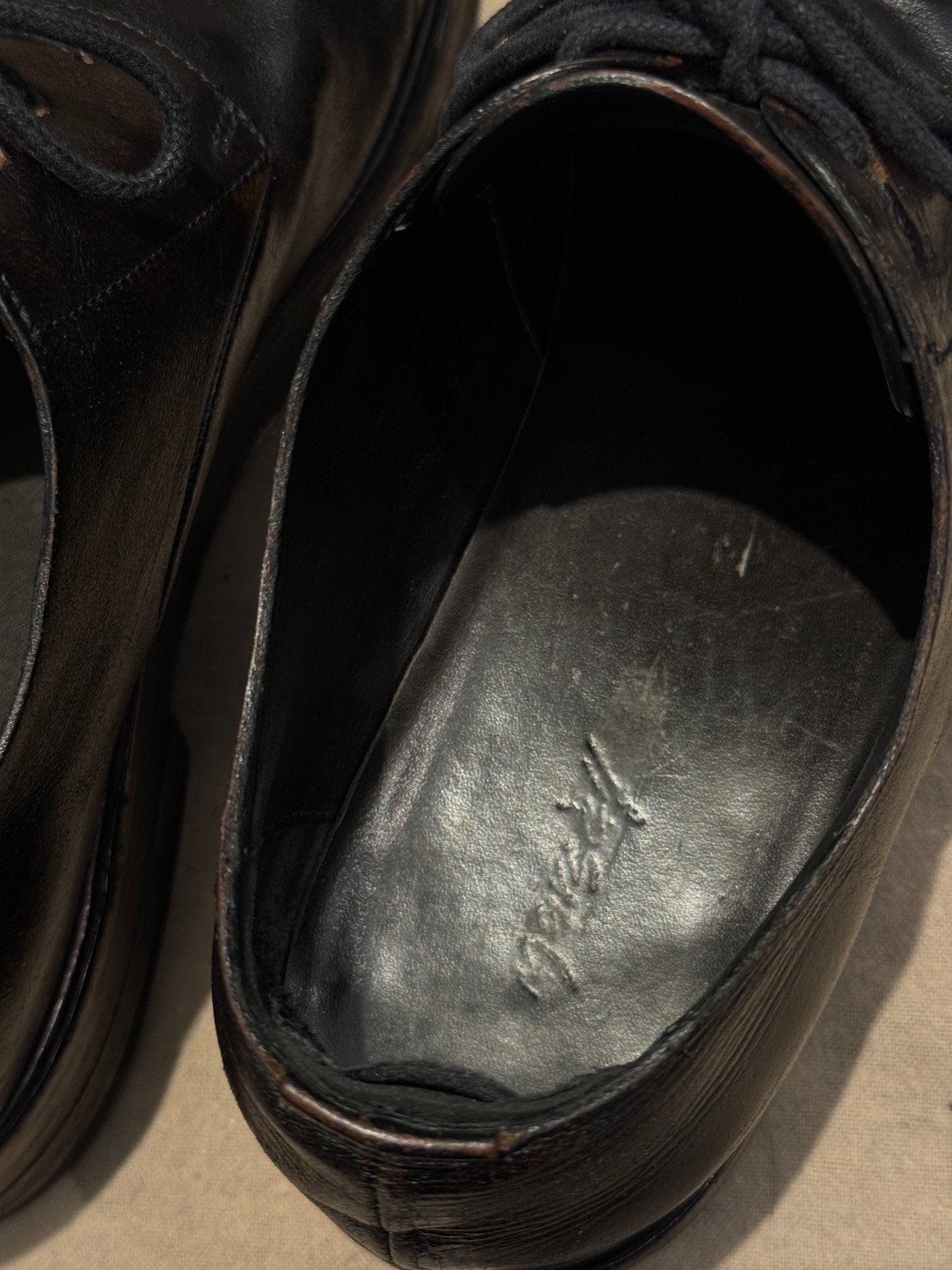 Marsell 1330 Burnished Leather Shoes — label