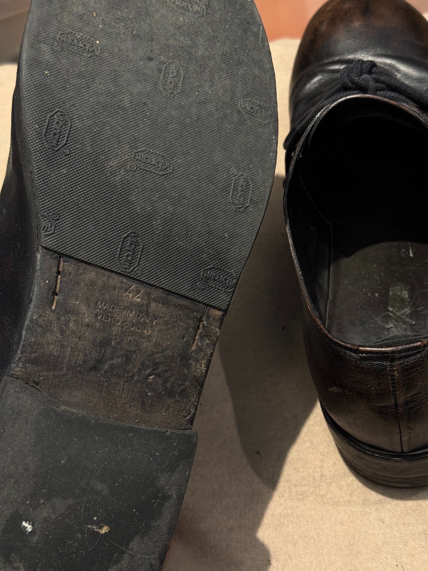Marsell 1330 Burnished Leather Shoes — back