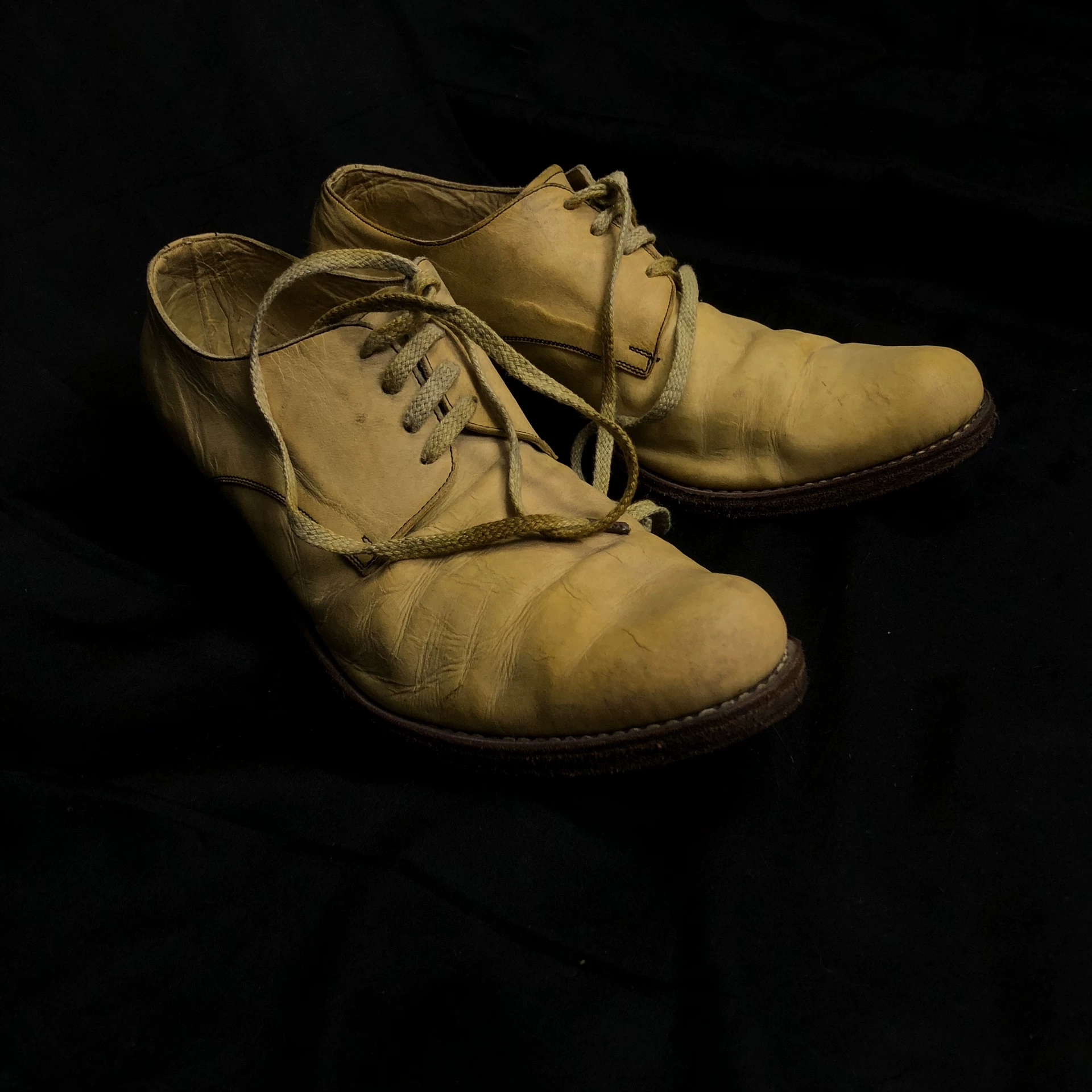 Goose Yellow Horsehide Derby Shoes