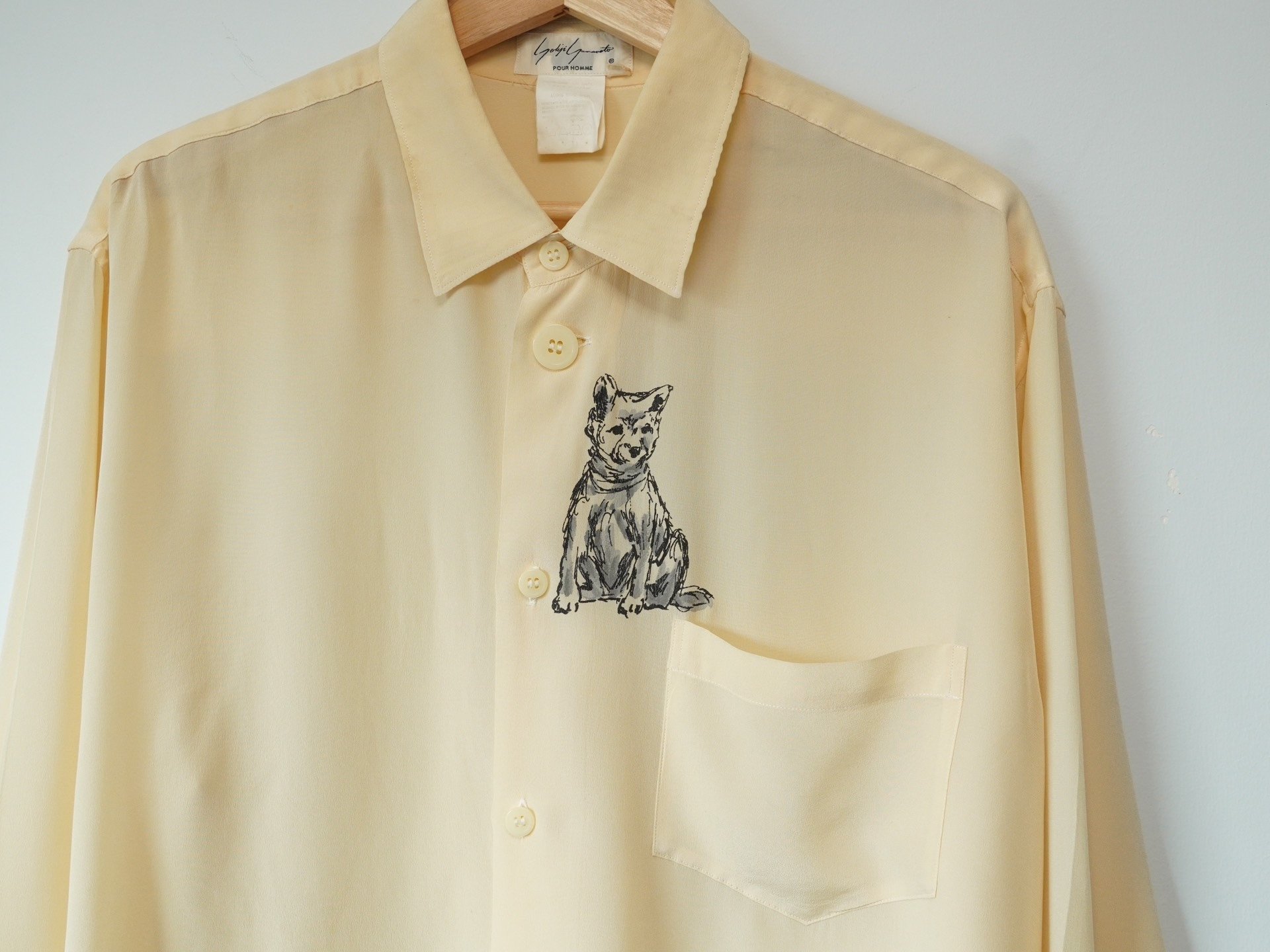 Yohji Yamamoto 1990SS Silk Dog Shirt — back
