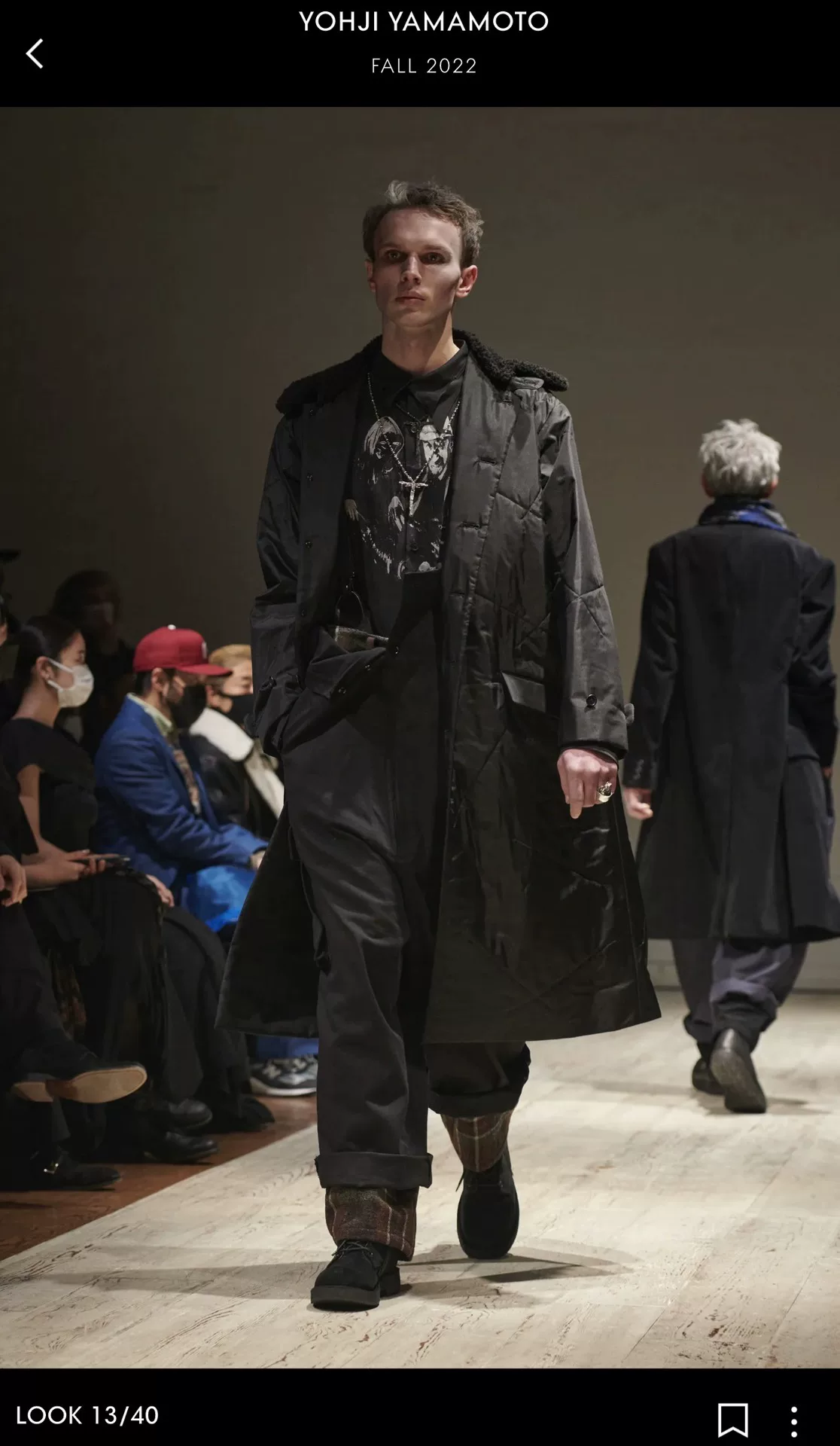 Yohji Yamamoto 22AW Silk Graphic Shirt — detail