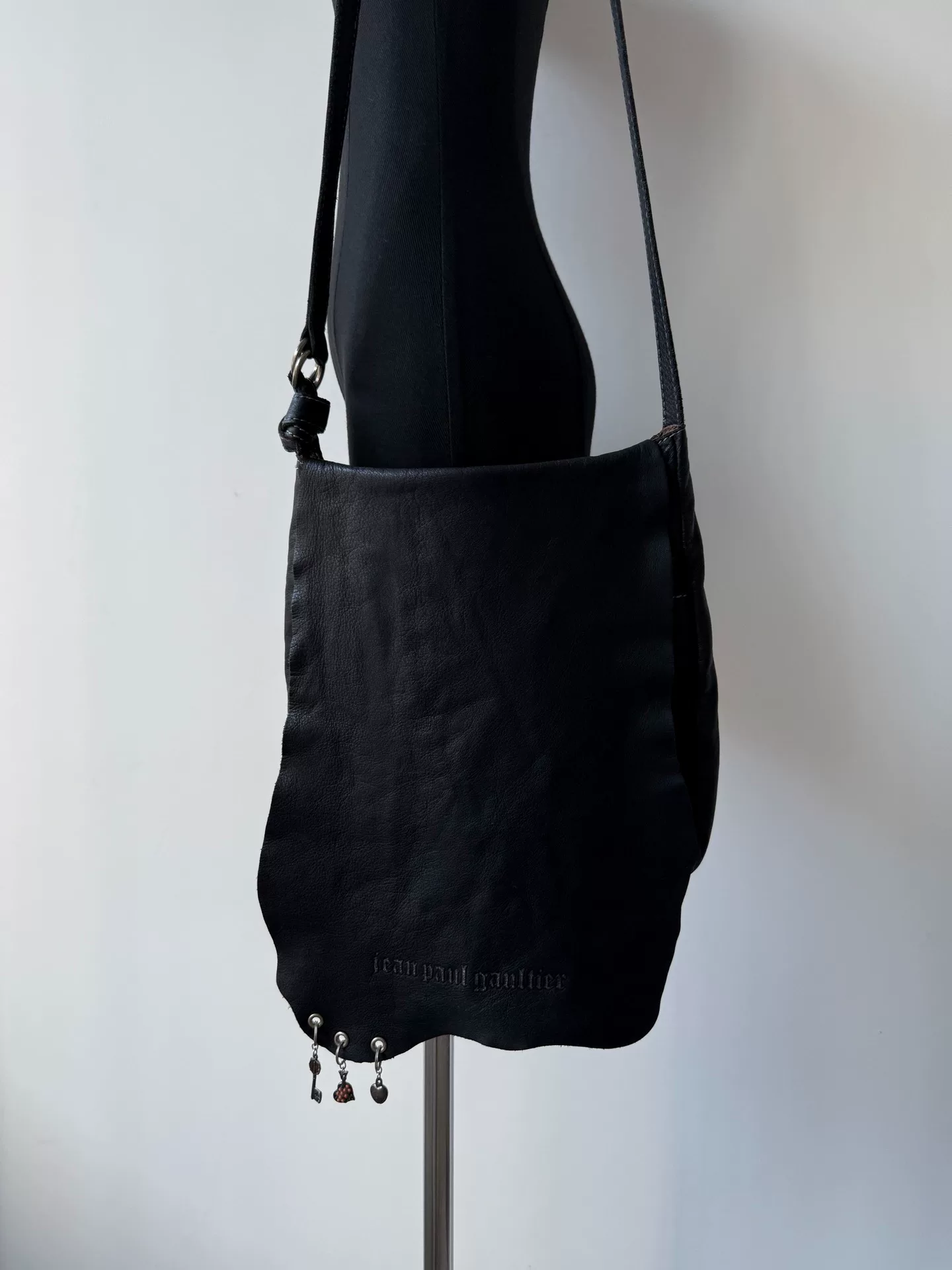 Jean Paul Gaultier Black Leather Crossbody
