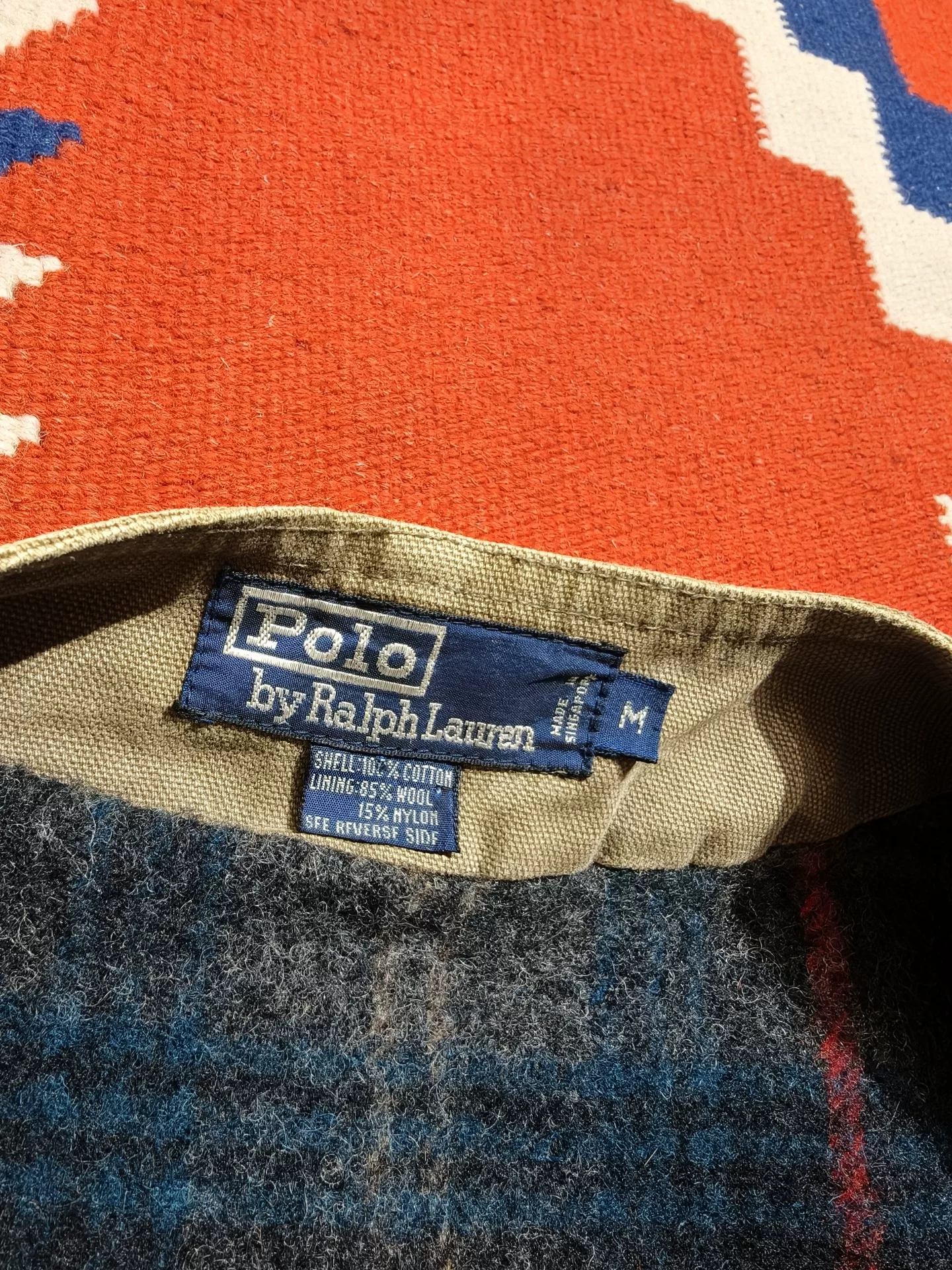 Vintage Polo Ralph Lauren Khaki Wool Vest — back