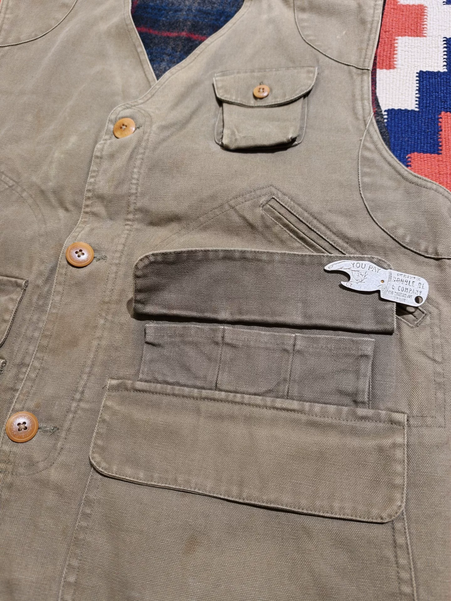 Vintage Polo Ralph Lauren Khaki Wool Vest — label