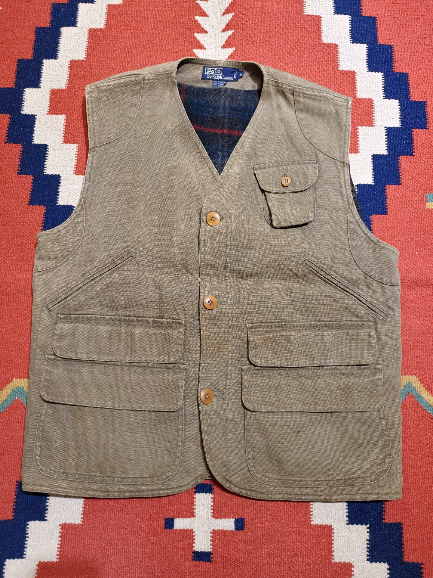 Vintage Polo Ralph Lauren Khaki Wool Vest