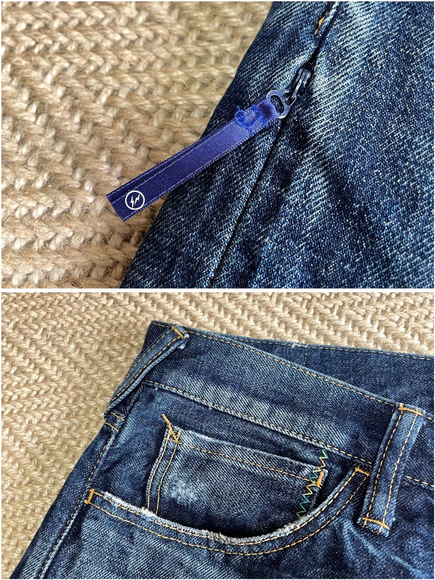 Vanquish Fragment Distressed Lightning Washed Jeans — back