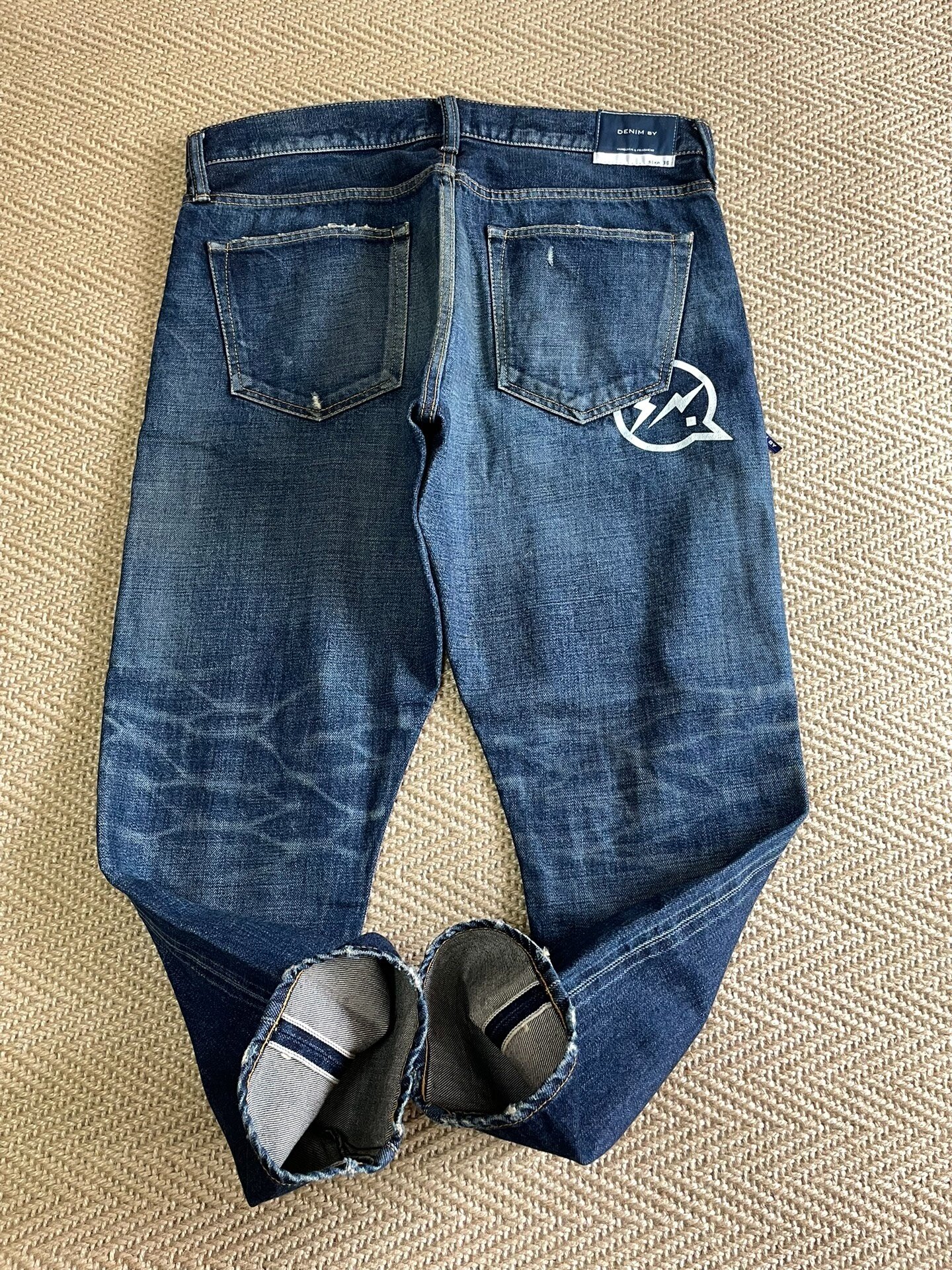 Vanquish Fragment Distressed Lightning Washed Jeans — detail