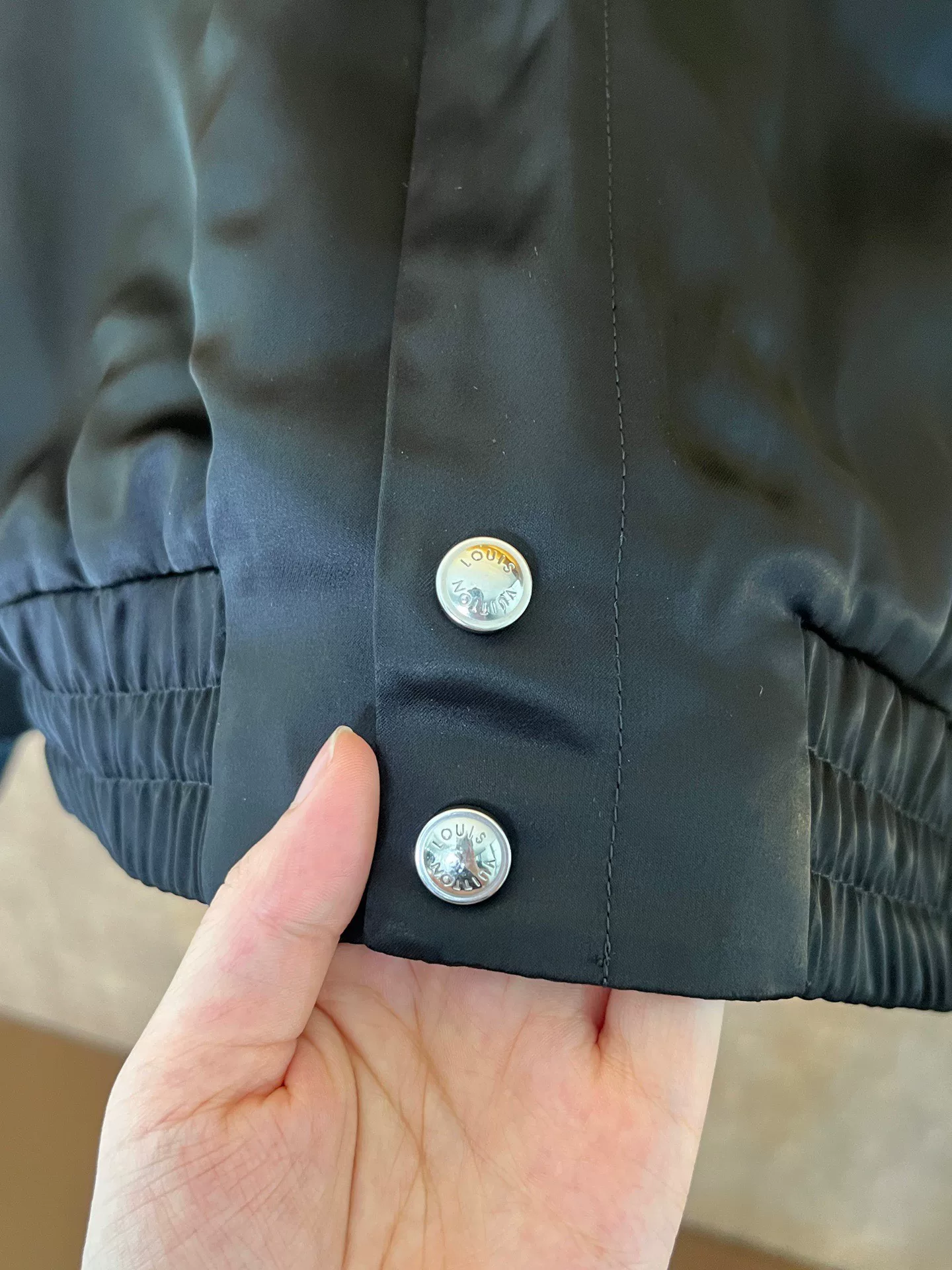 Louis Vuitton Rhinestone Slogan Jacket — label