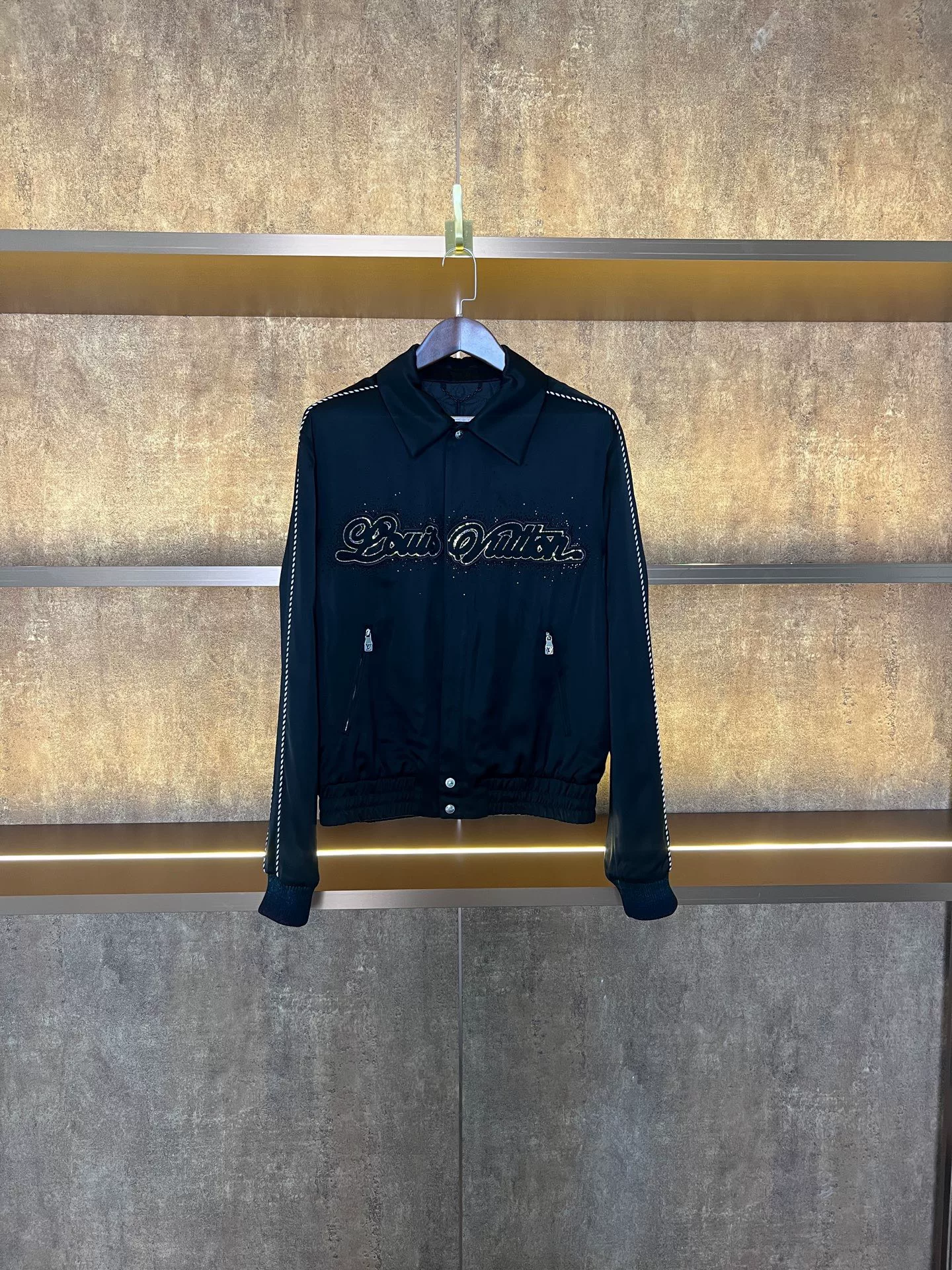 Louis Vuitton Rhinestone Slogan Jacket