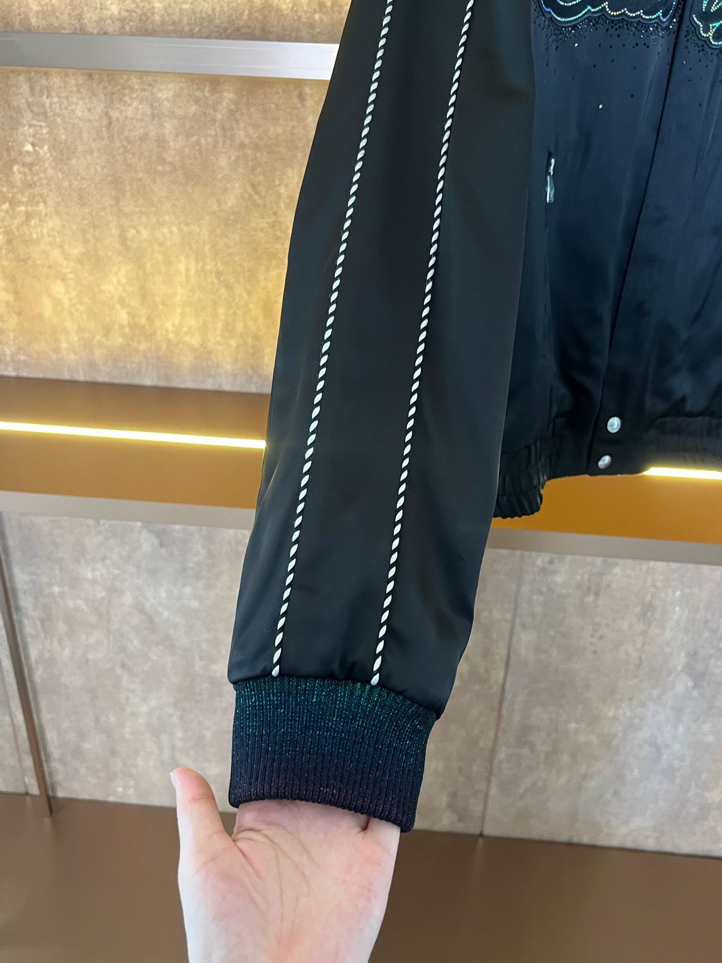 Louis Vuitton Rhinestone Slogan Jacket — back