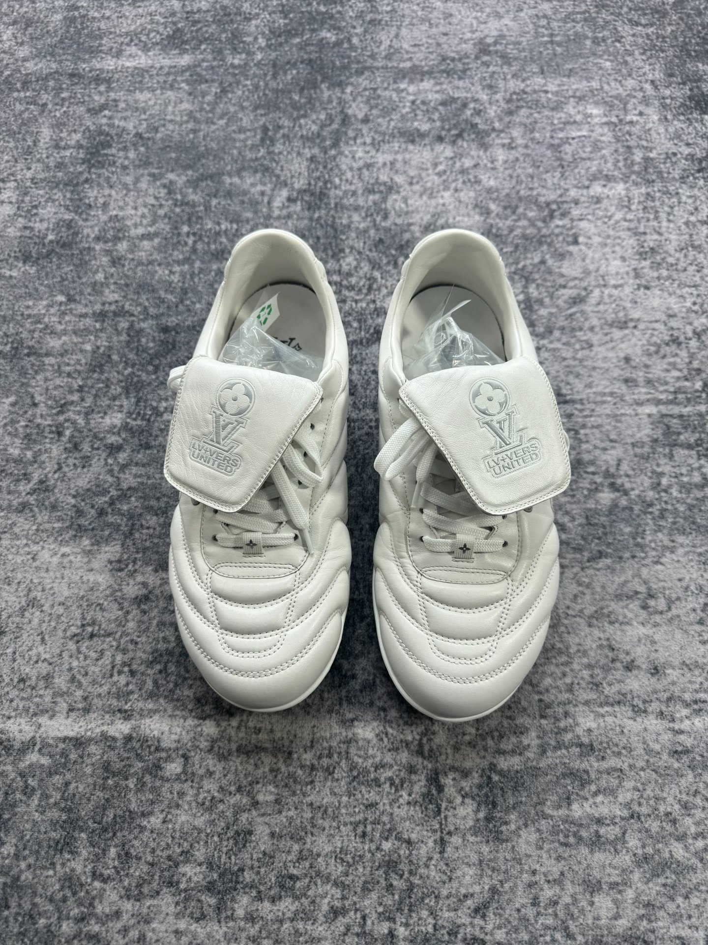 Louis Vuitton White Soccer Shoes — front