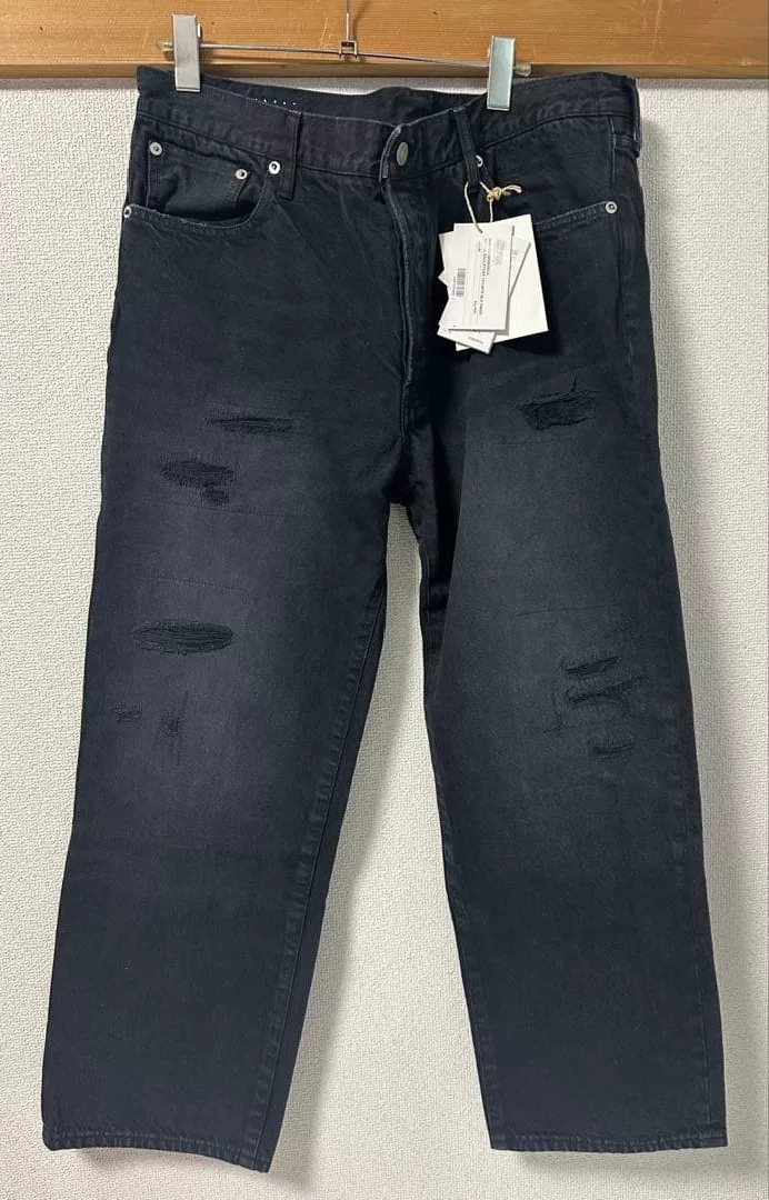 visvim SOCIAL SCULPTURE 10 Black Damaged Jeans