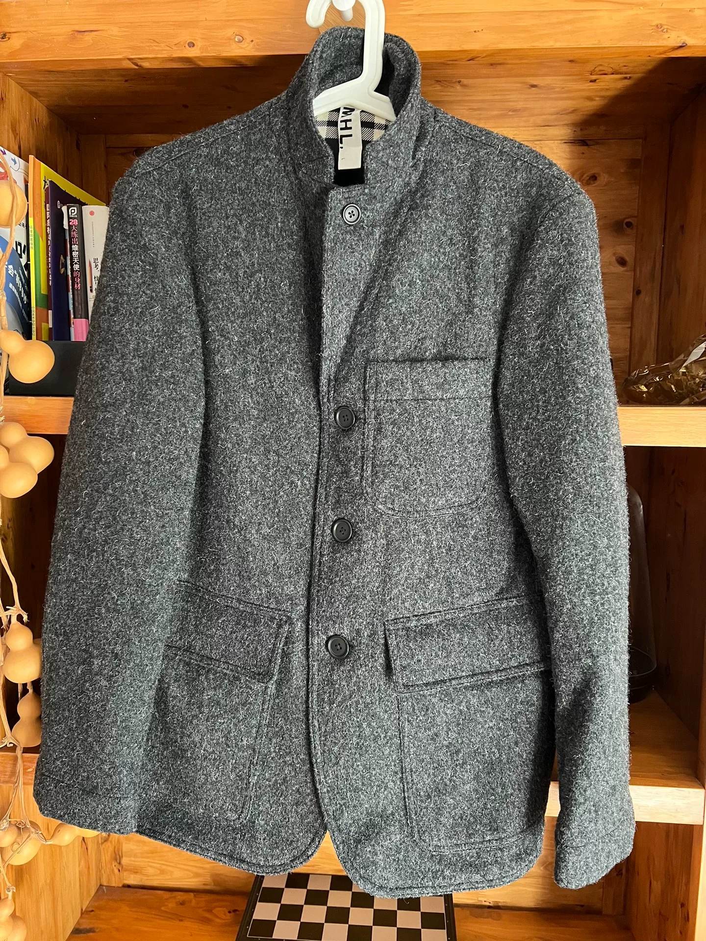 MHL Vintage Gray Wool Work Blazer — front