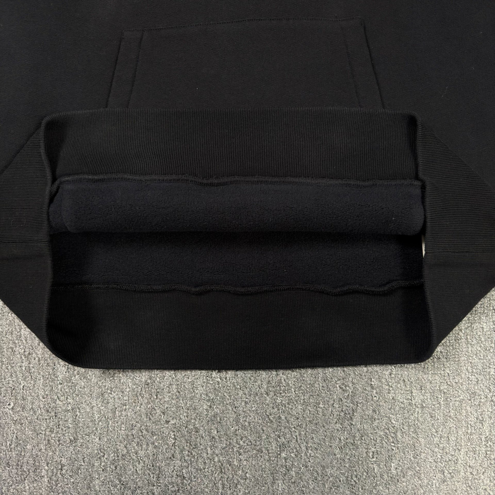 LV Embroidered Logo Black Hoodie — label