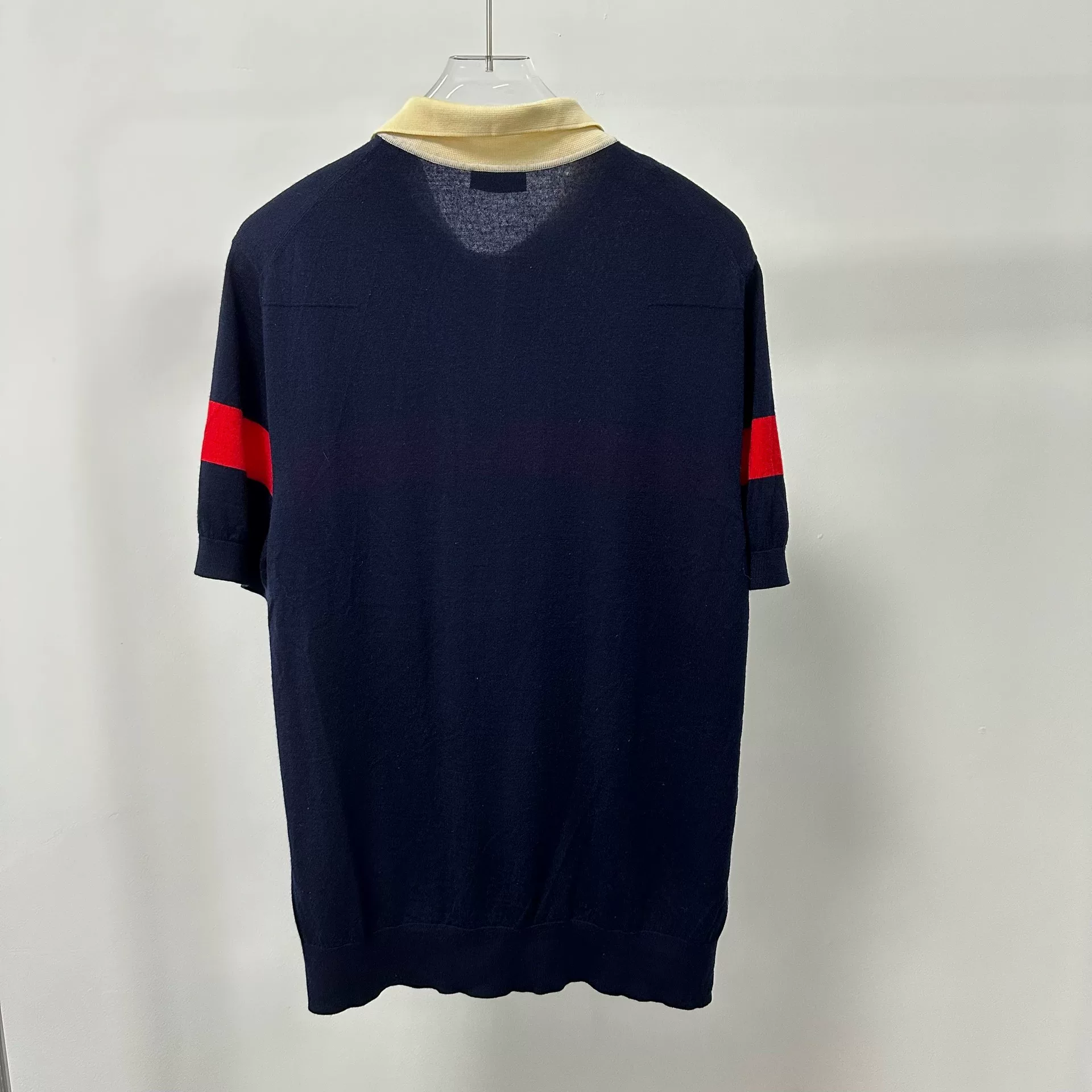 Dior Navy Short-Sleeve Wool Polo — front