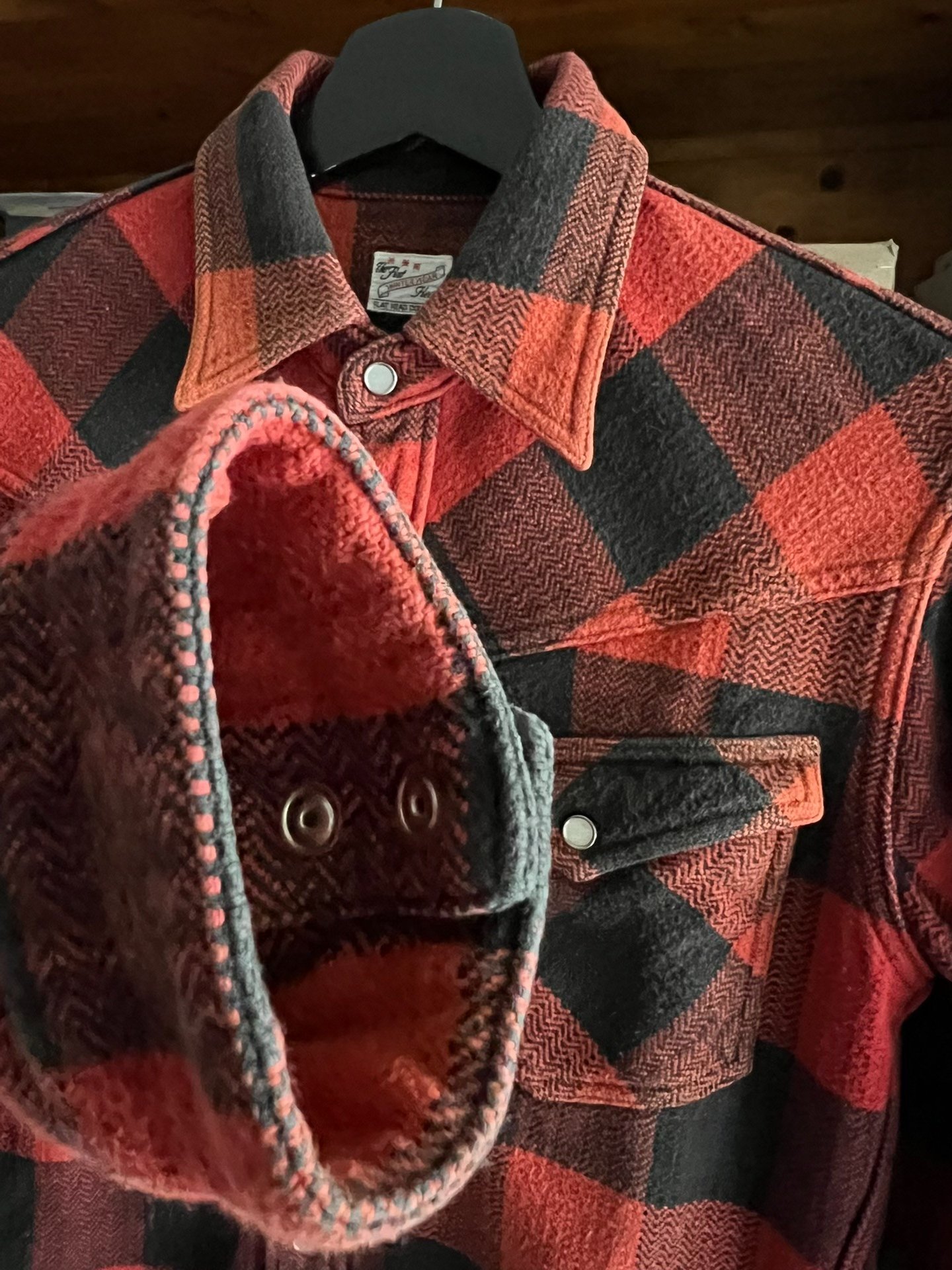 Plaid Flannel Western Work Shirt — label