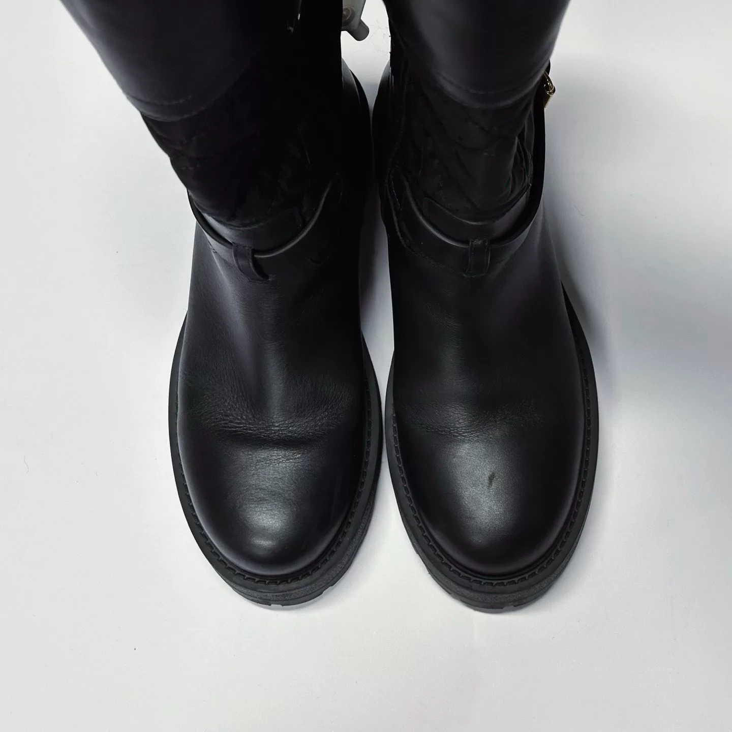 Dior D-Town Black Quilted High Boots — back
