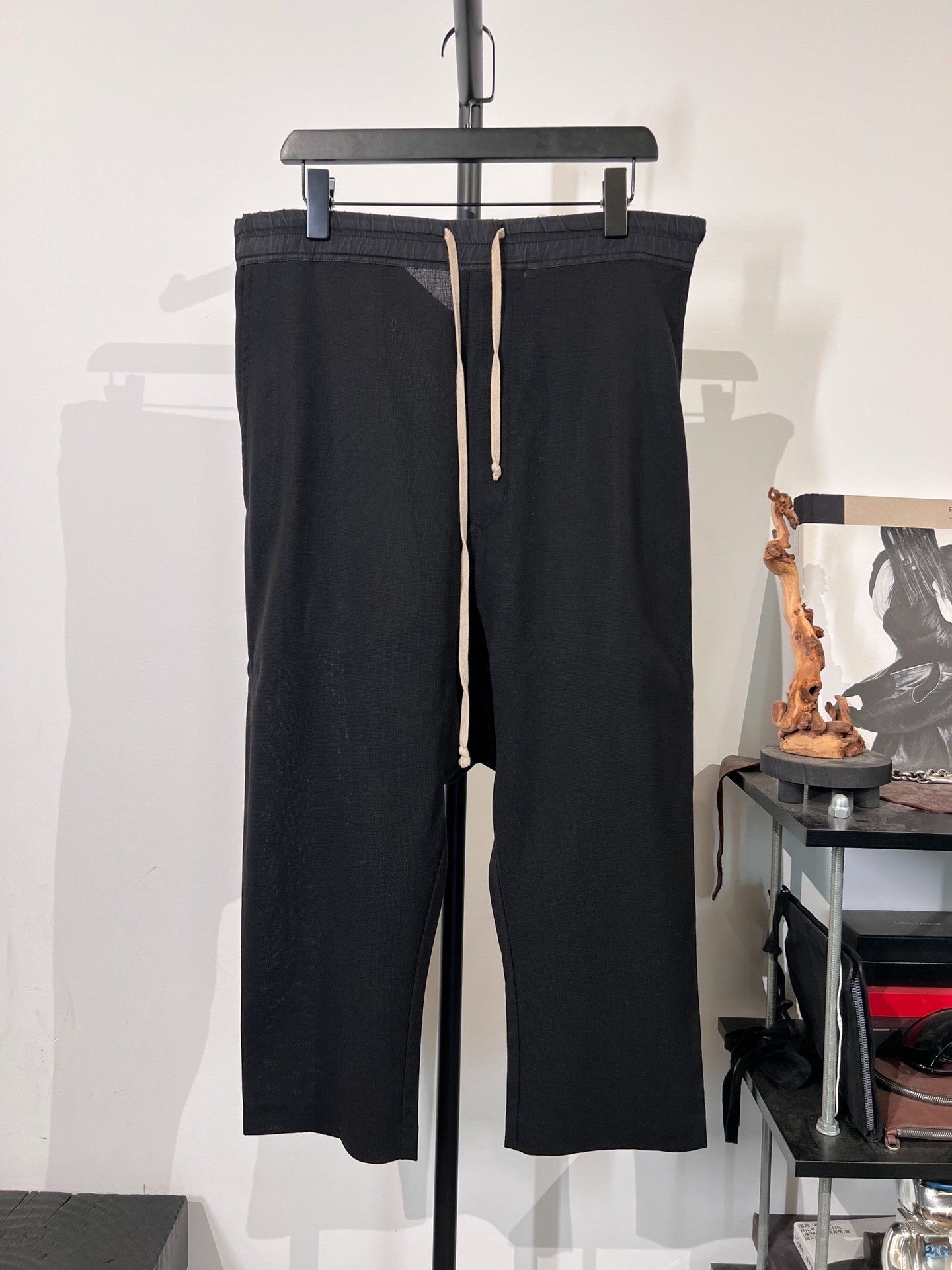 Rick Owens Drawstring Drop-Crotch Cropped Pants