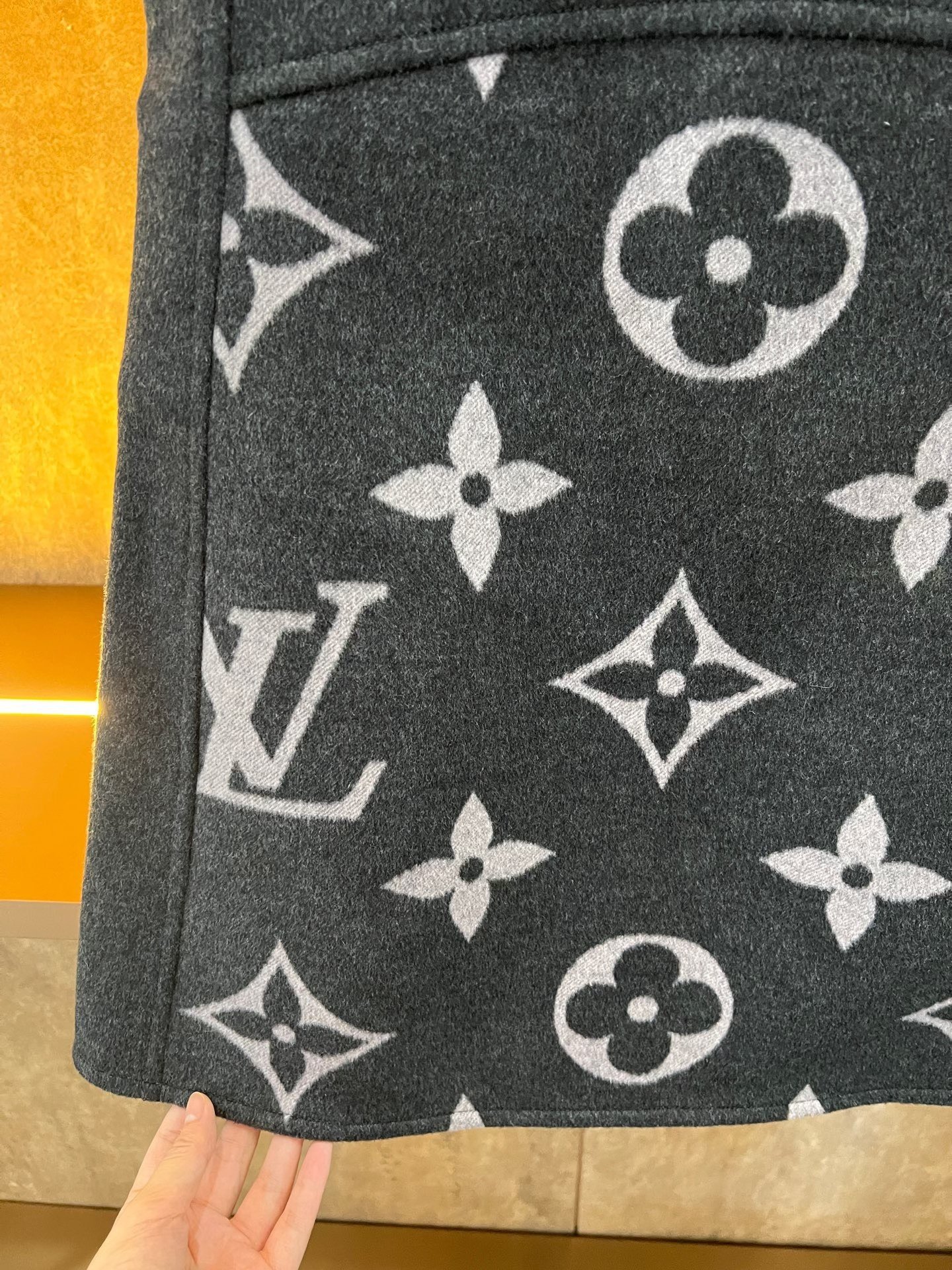 Louis Vuitton Gray Wool Sleeveless Dress — detail