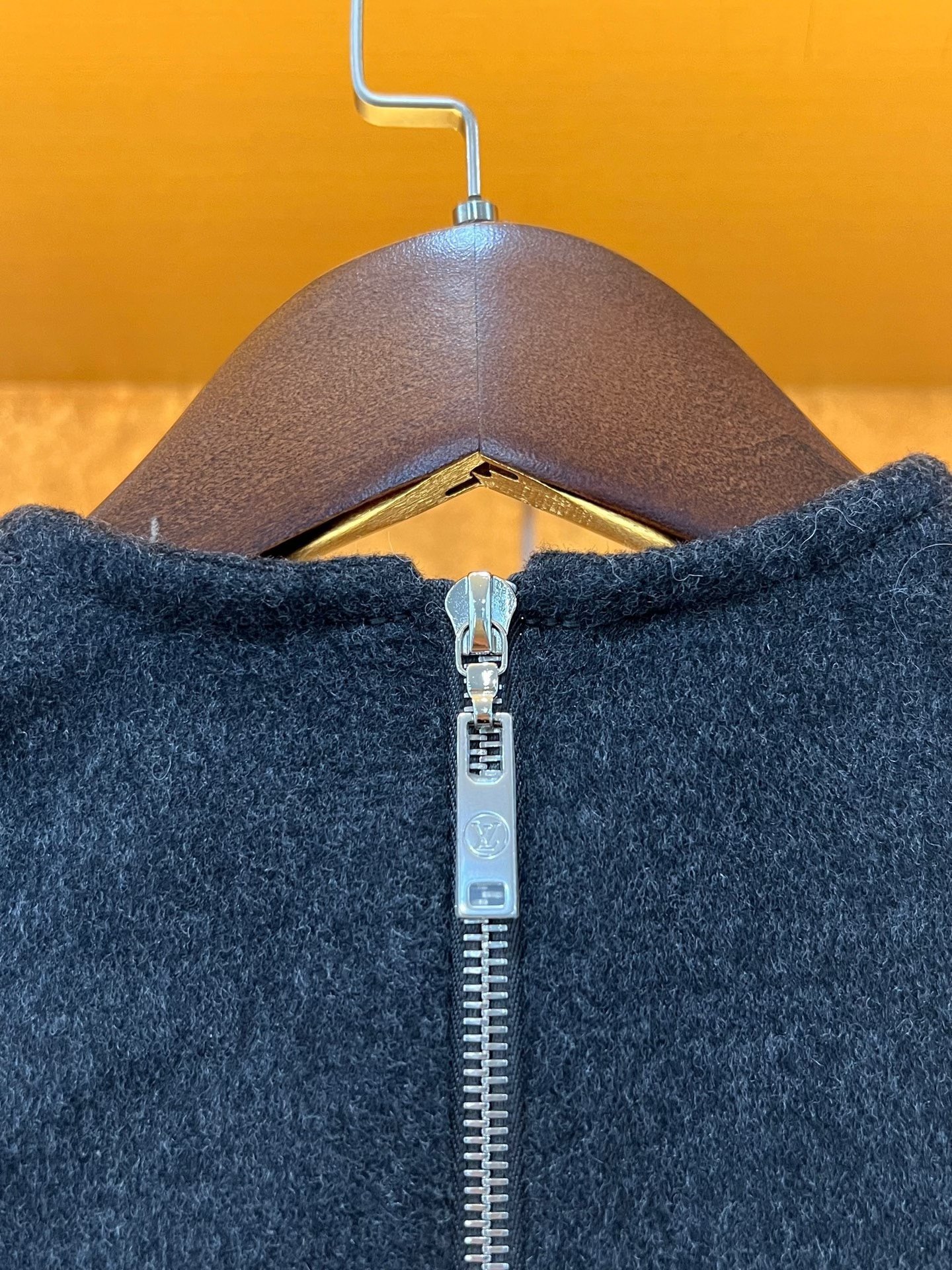 Louis Vuitton Gray Wool Sleeveless Dress — back