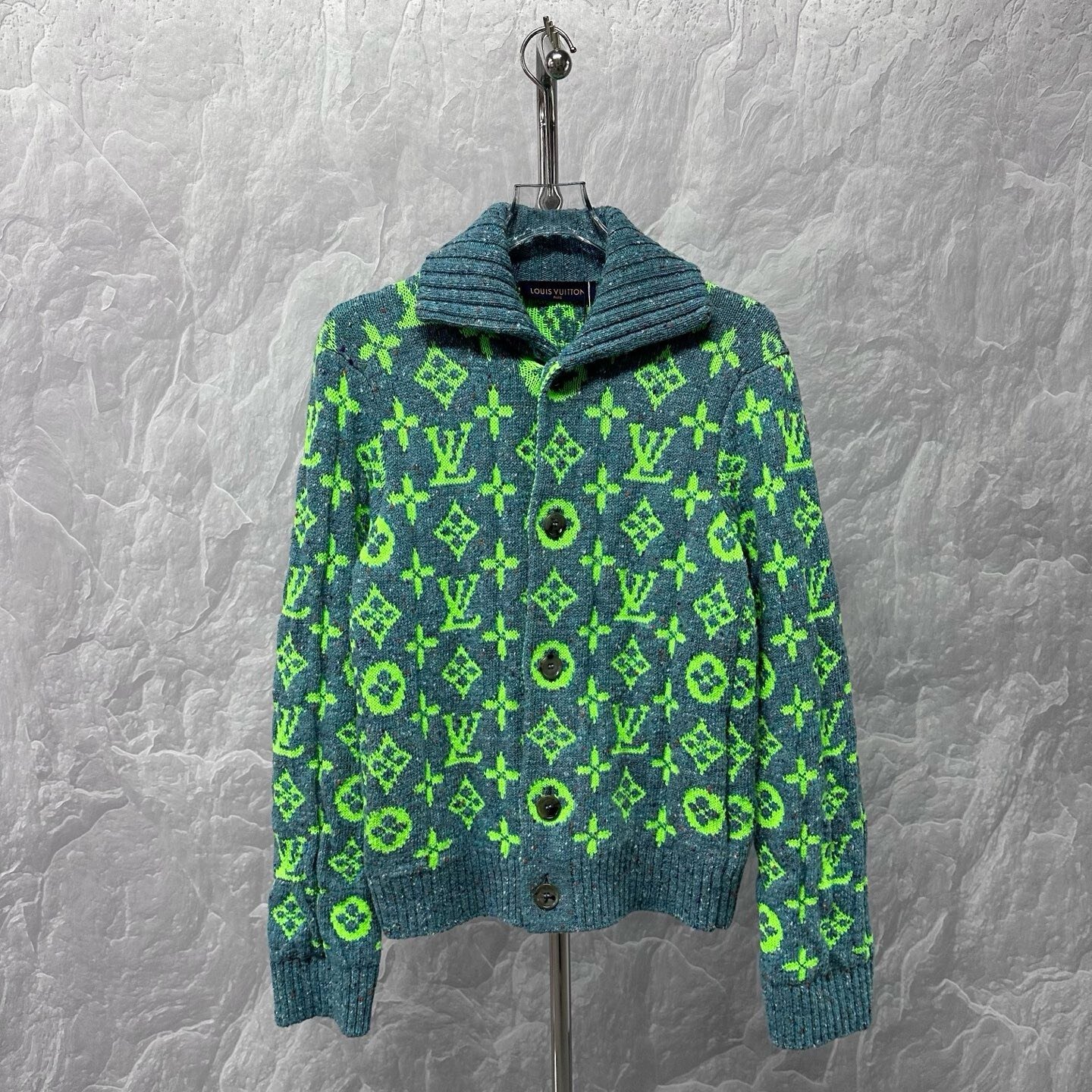 Louis Vuitton Monogram Knit Wool Coat