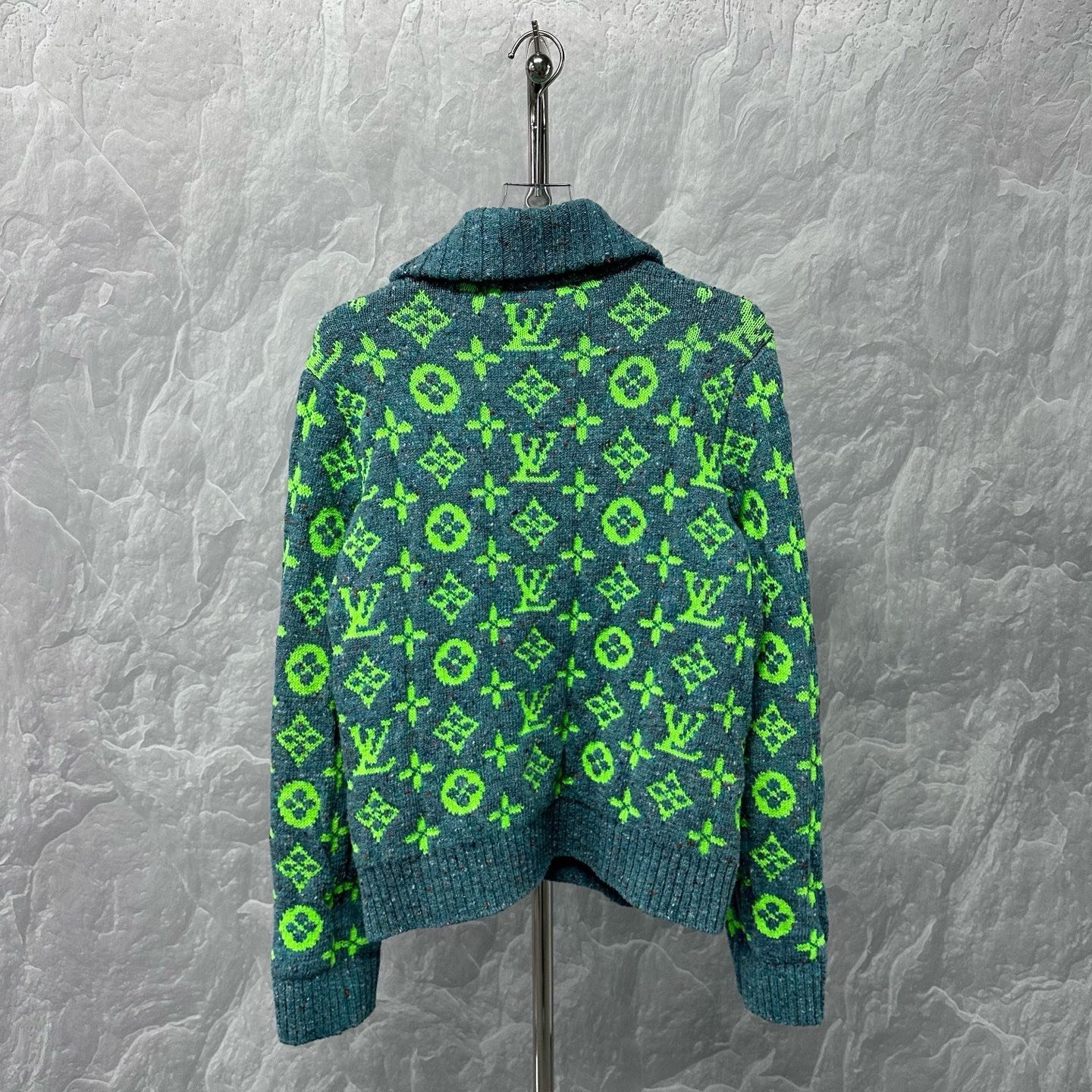 Louis Vuitton Monogram Knit Wool Coat — back