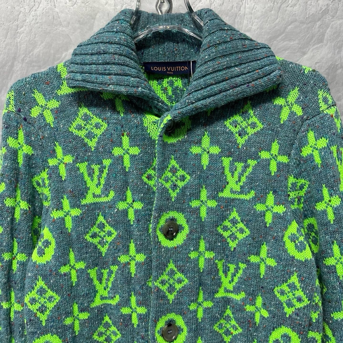 Louis Vuitton Monogram Knit Wool Coat — front