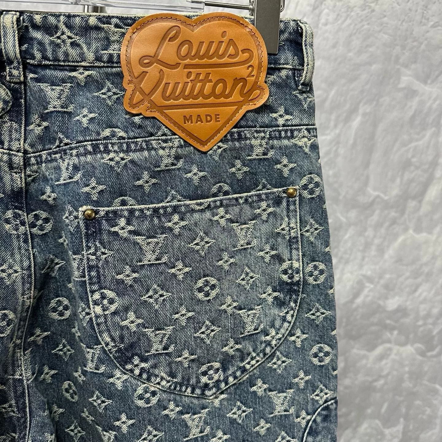 Louis Vuitton Nigo Deconstructed Denim Pants — detail