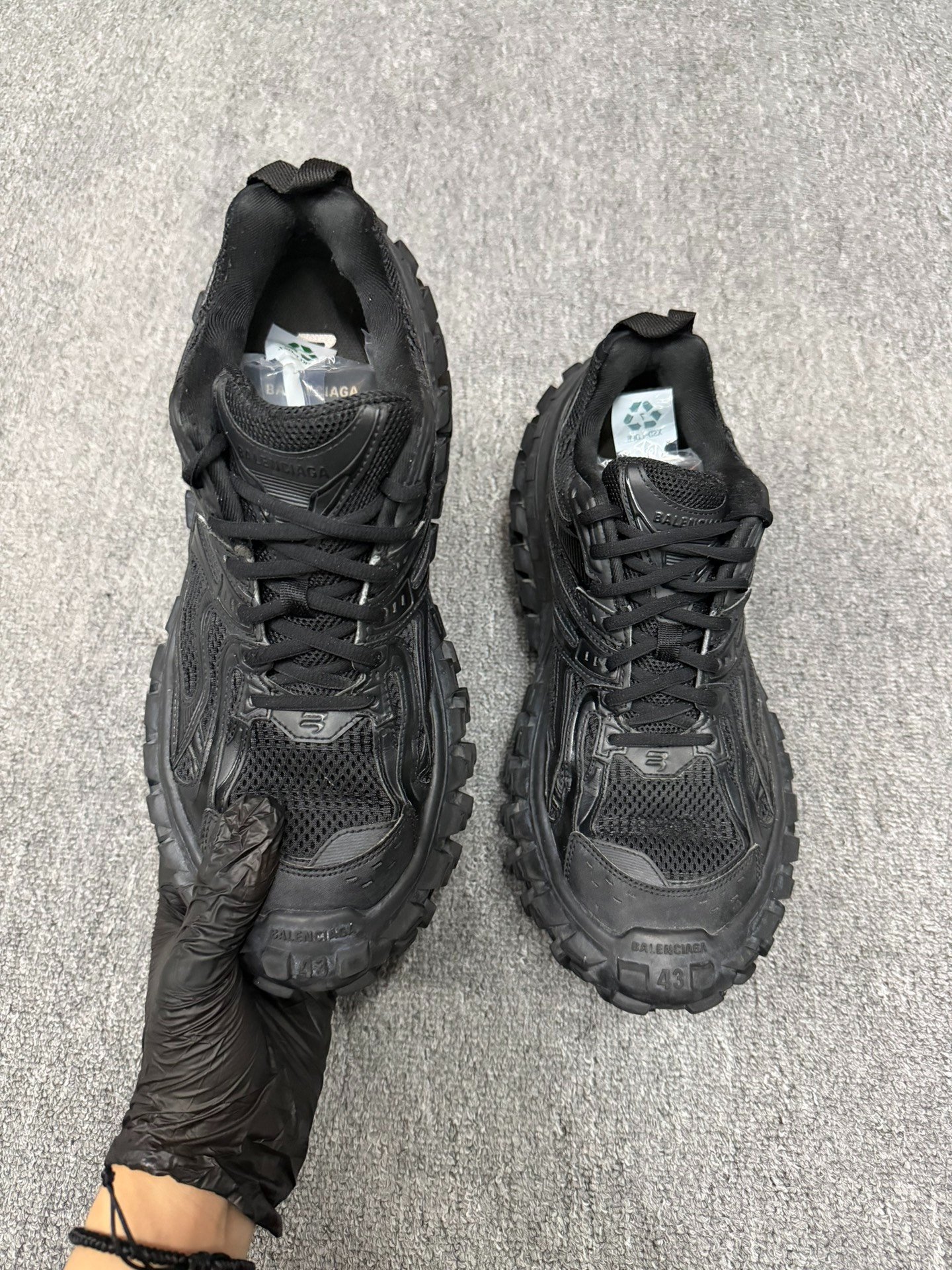 Balenciaga Black Tire Dad Shoes — detail