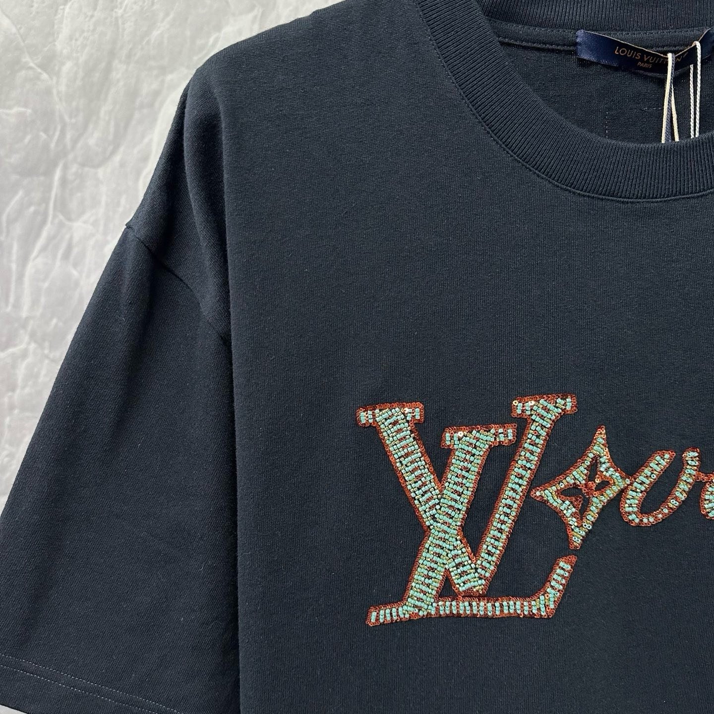 Louis Vuitton Pharrell Beaded Sequin Tee — detail