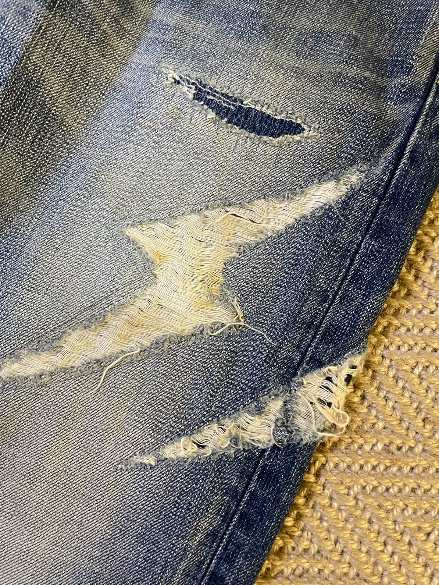 Vanquish & Fragment Distressed Lightning Jeans — back