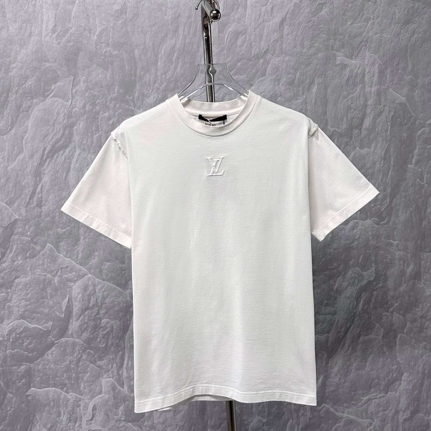 Louis Vuitton White Embossed Short Sleeve XS
